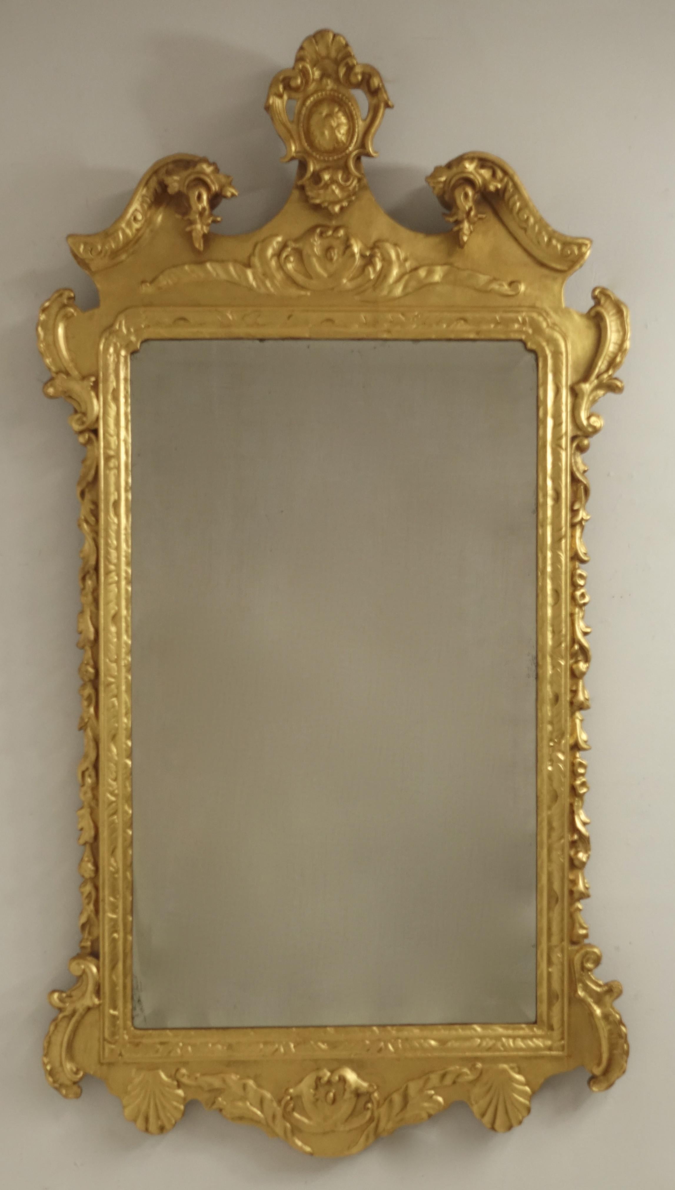 Miroir de cheminée de style géorgien anglais du 19ème siècle en bois doré sur bois  en vente 3