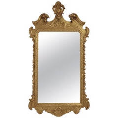 19th Century English Georgian Style Gilt Wood over Mantle Mirror