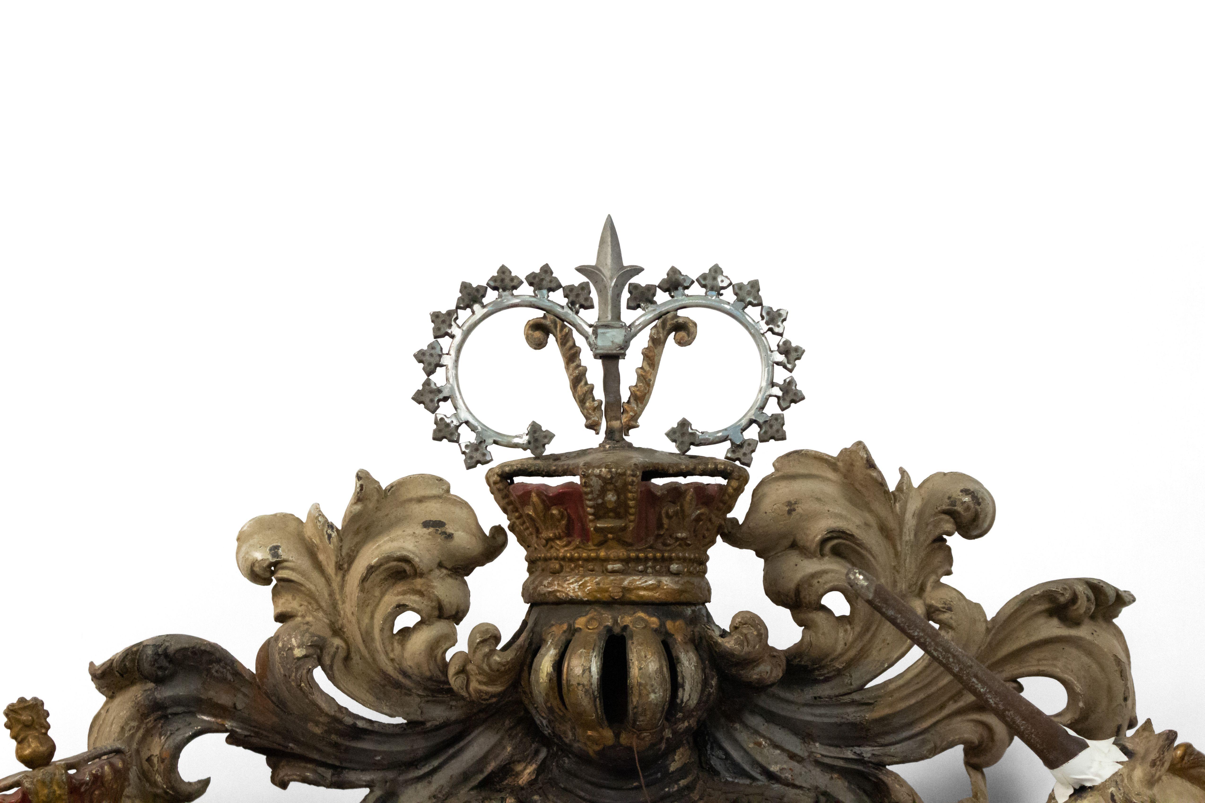 Iron 19th Century English Georgian Unicorn and Lion Coat of Arms For Sale