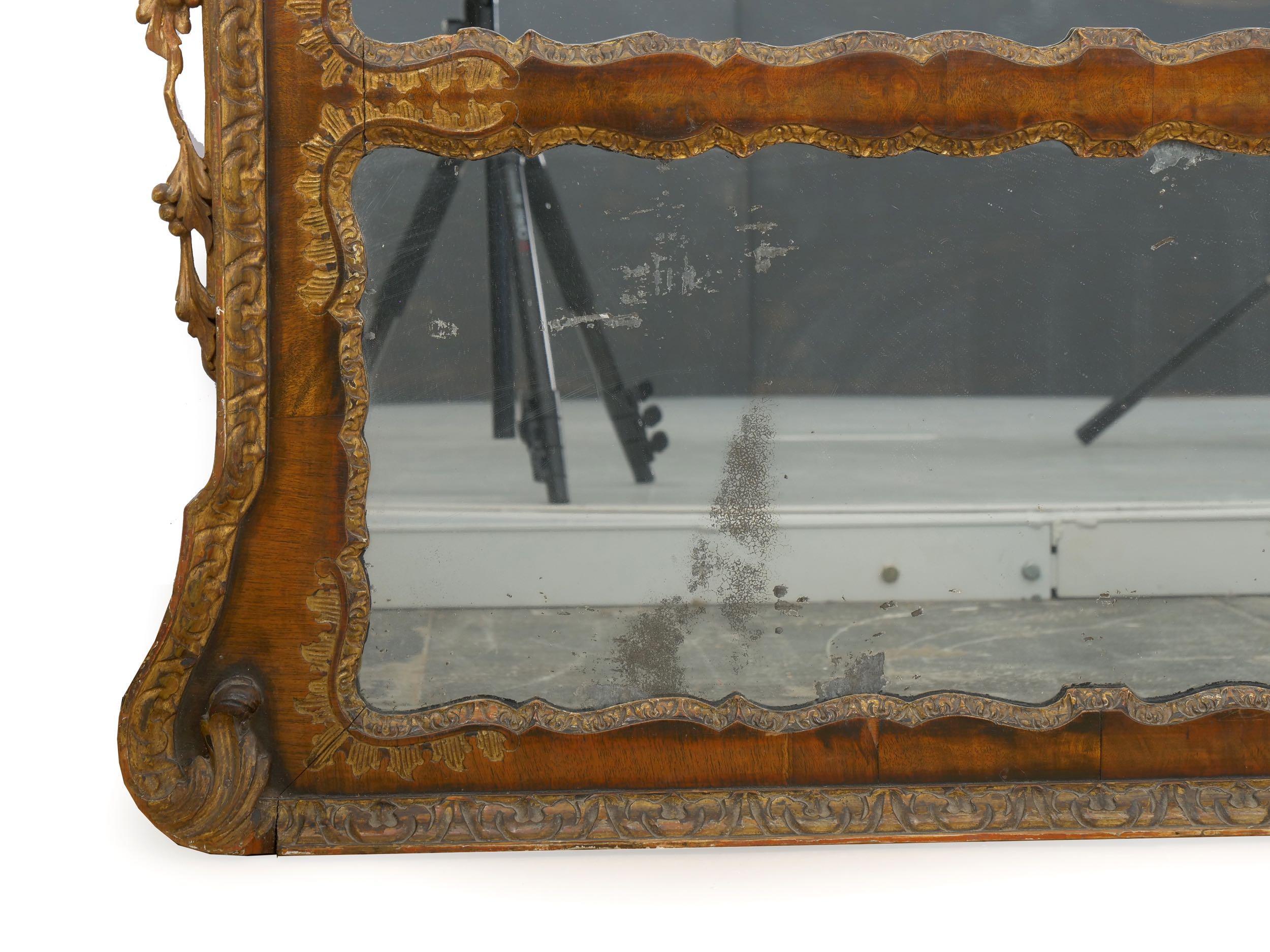 19th Century English Georgian Walnut Antique Pier Wall Mirror, circa 1850s 1