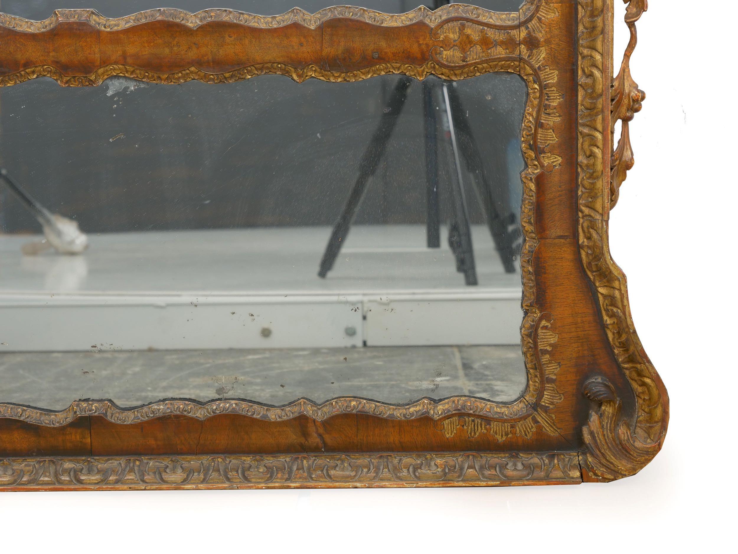 19th Century English Georgian Walnut Antique Pier Wall Mirror, circa 1850s 2