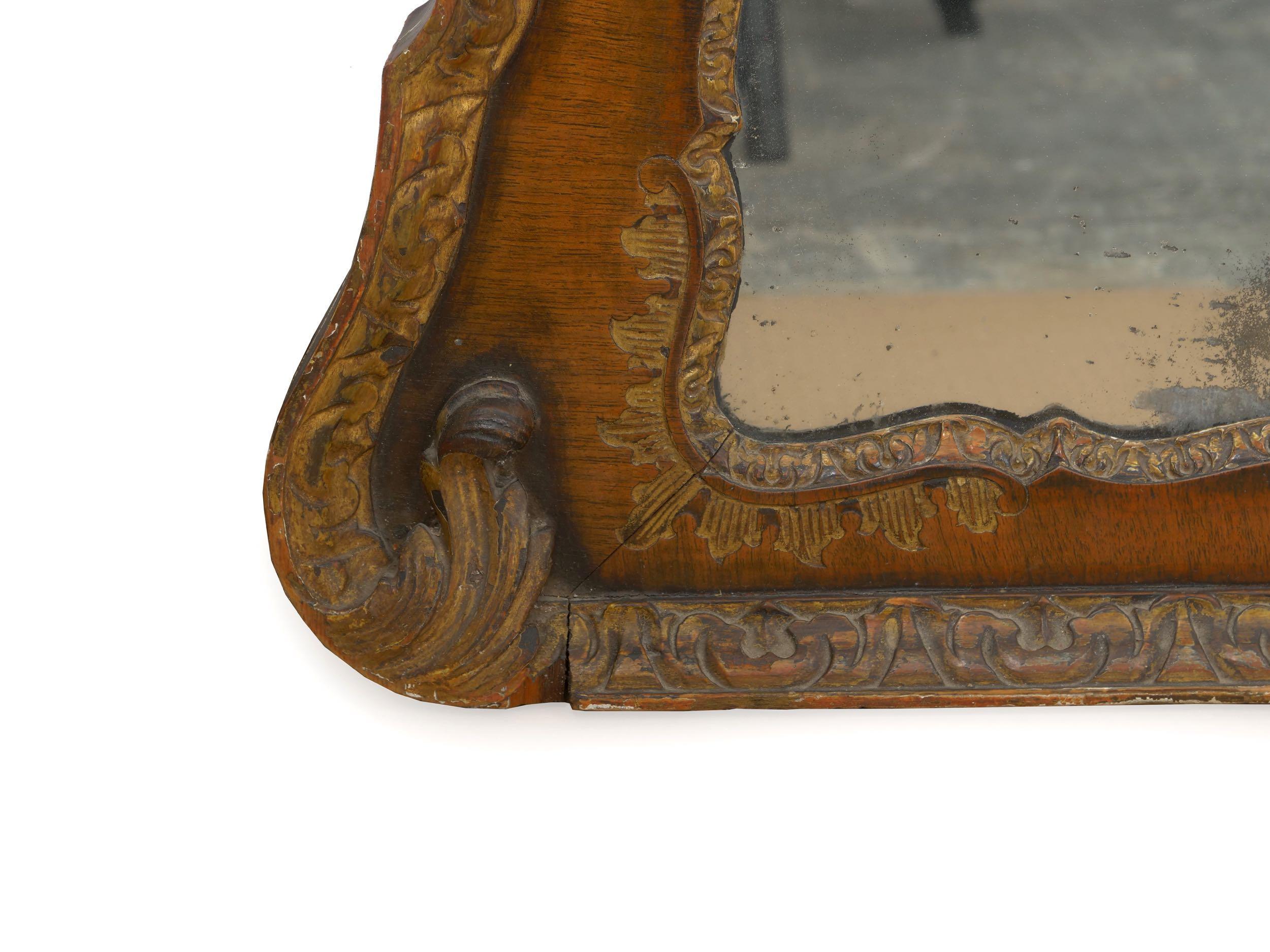 19th Century English Georgian Walnut Antique Pier Wall Mirror, circa 1850s 5