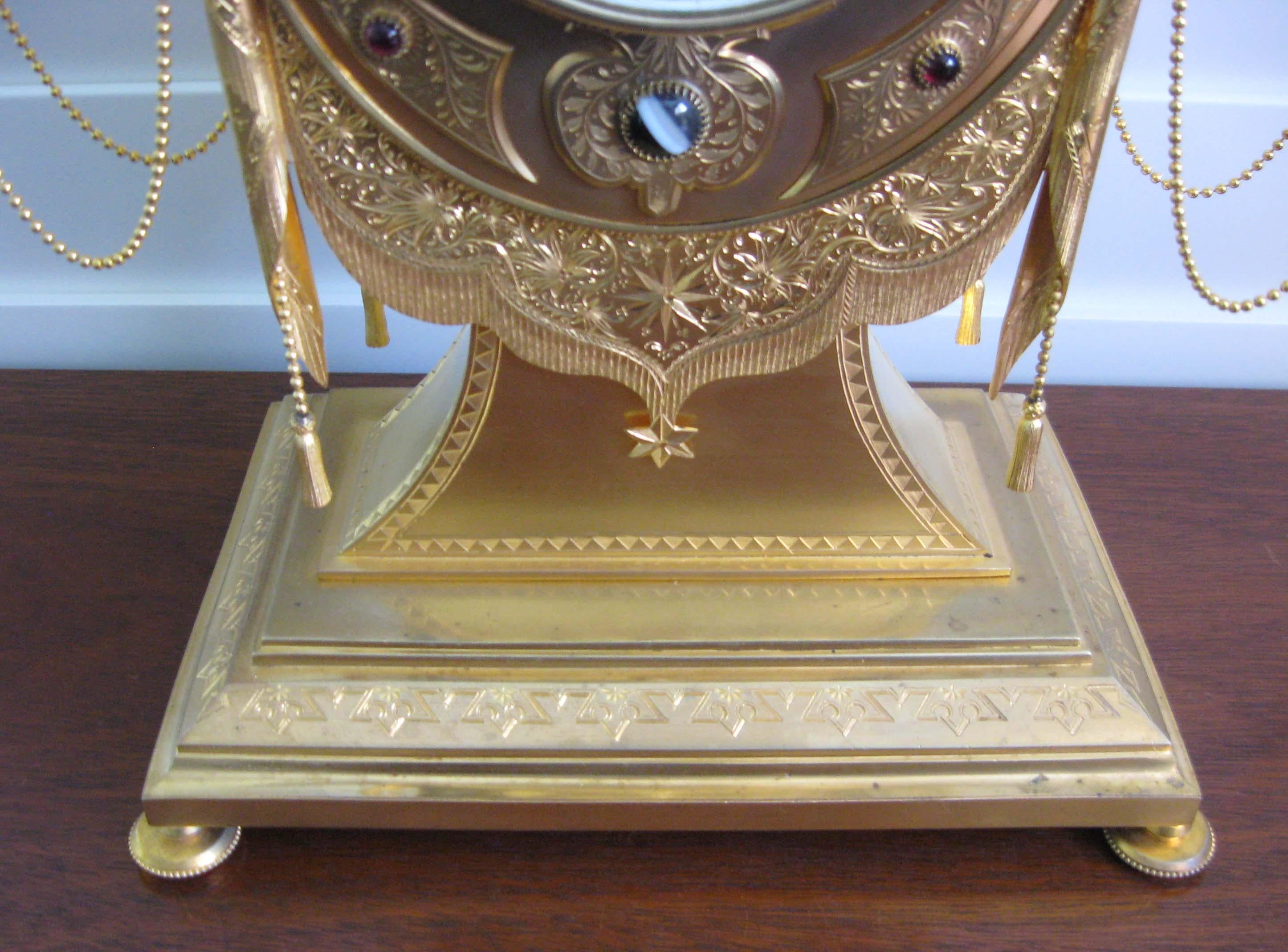 Islamique Horloge éléphant anglaise victorienne en bronze doré et argent, vers 1880  en vente