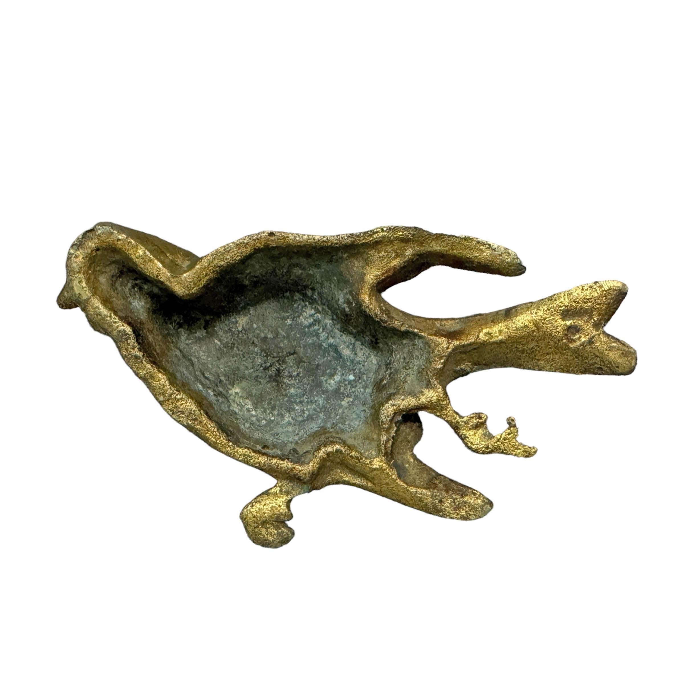 19th Century English Gilt Bronze Dead Finch Sculpture For Sale 8