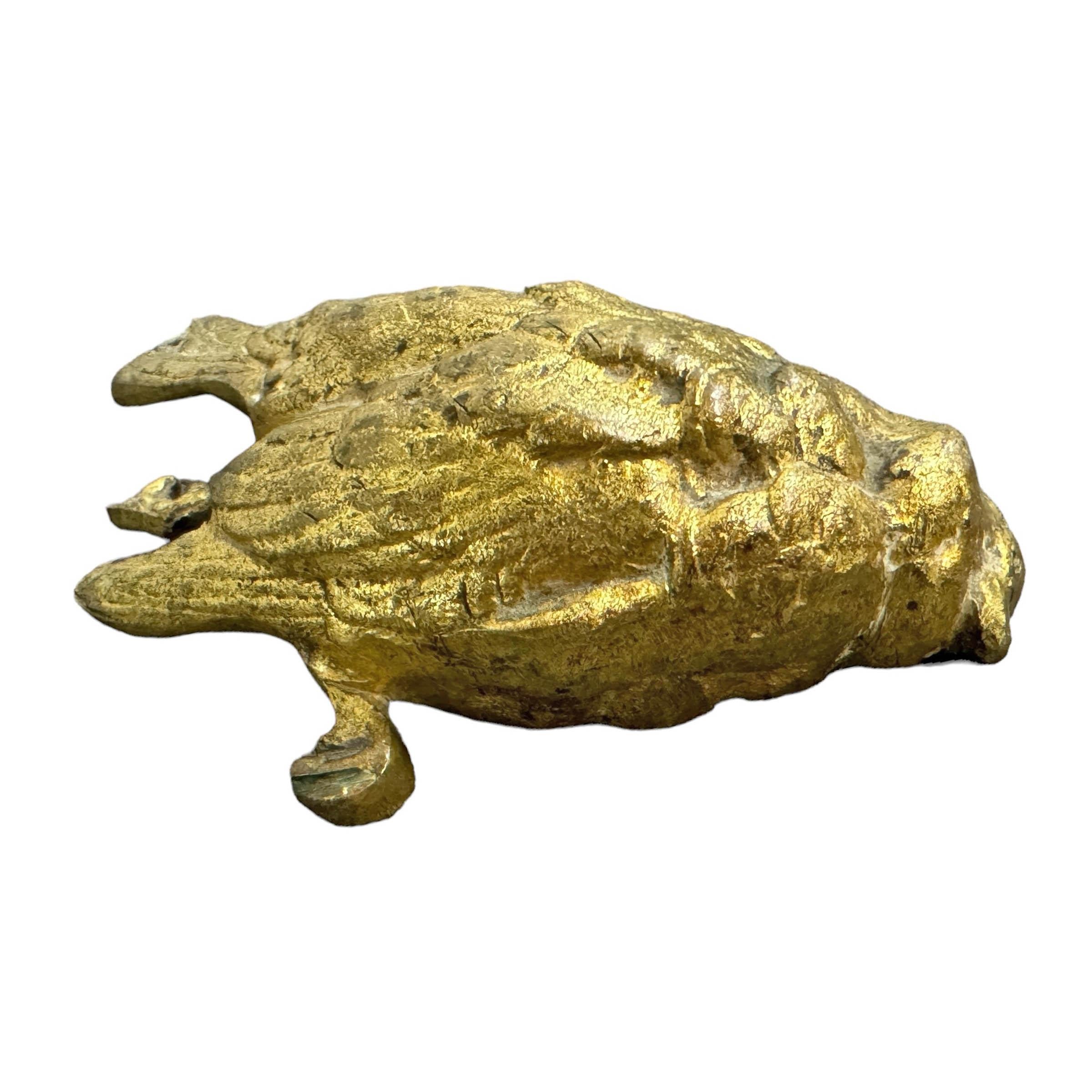 19th Century English Gilt Bronze Dead Finch Sculpture For Sale 3