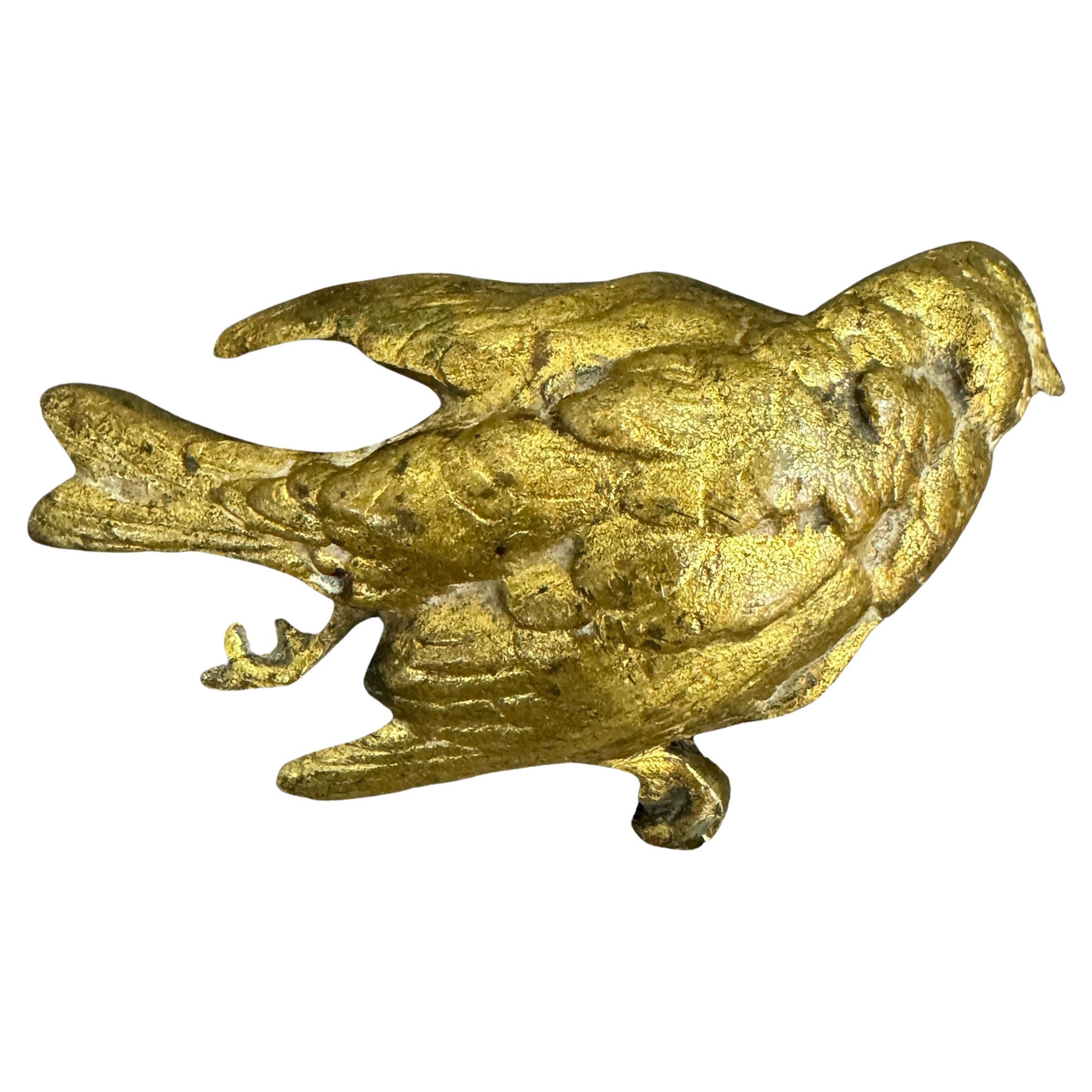19th Century English Gilt Bronze Dead Finch Sculpture For Sale