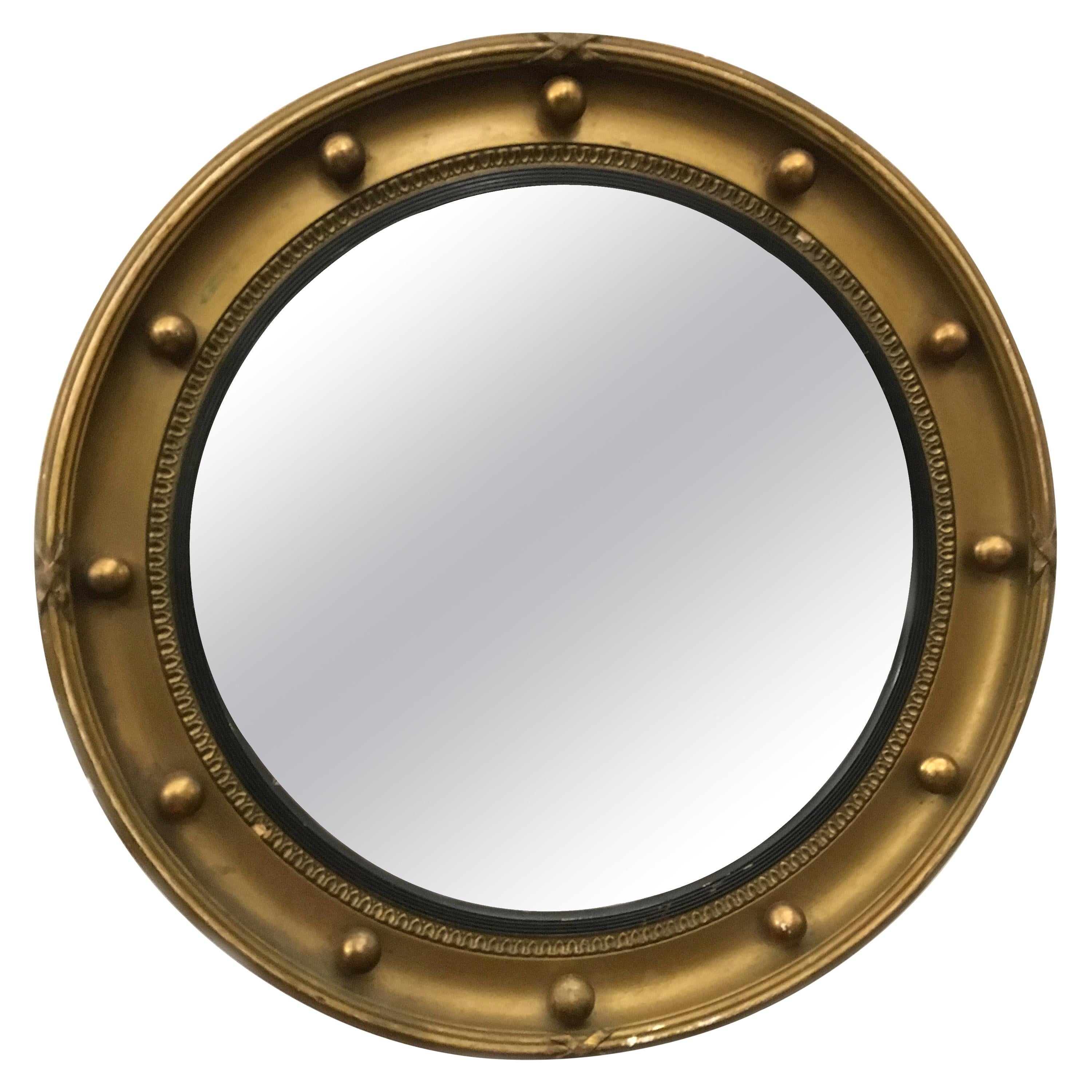 19th Century English Gilt Bullseye Mirror