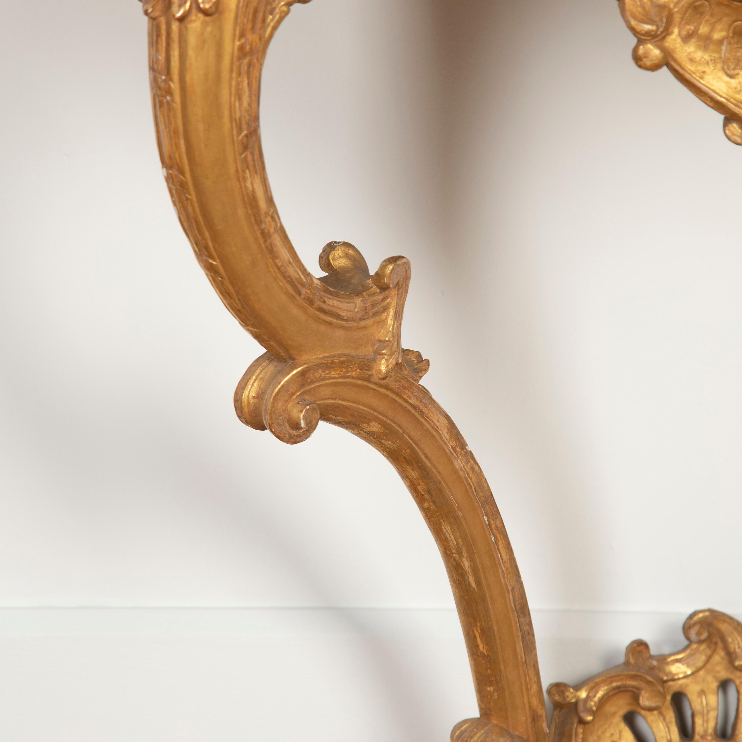 Country 19th Century English Gilt Console Table For Sale