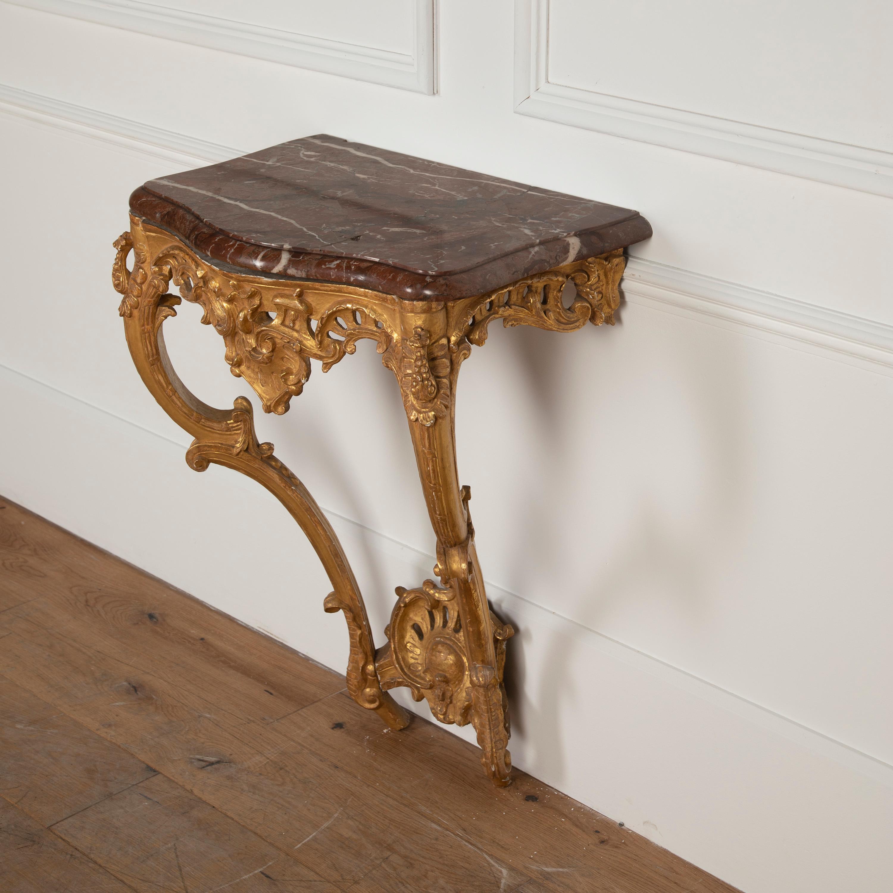 19th Century English Gilt Console Table For Sale 3