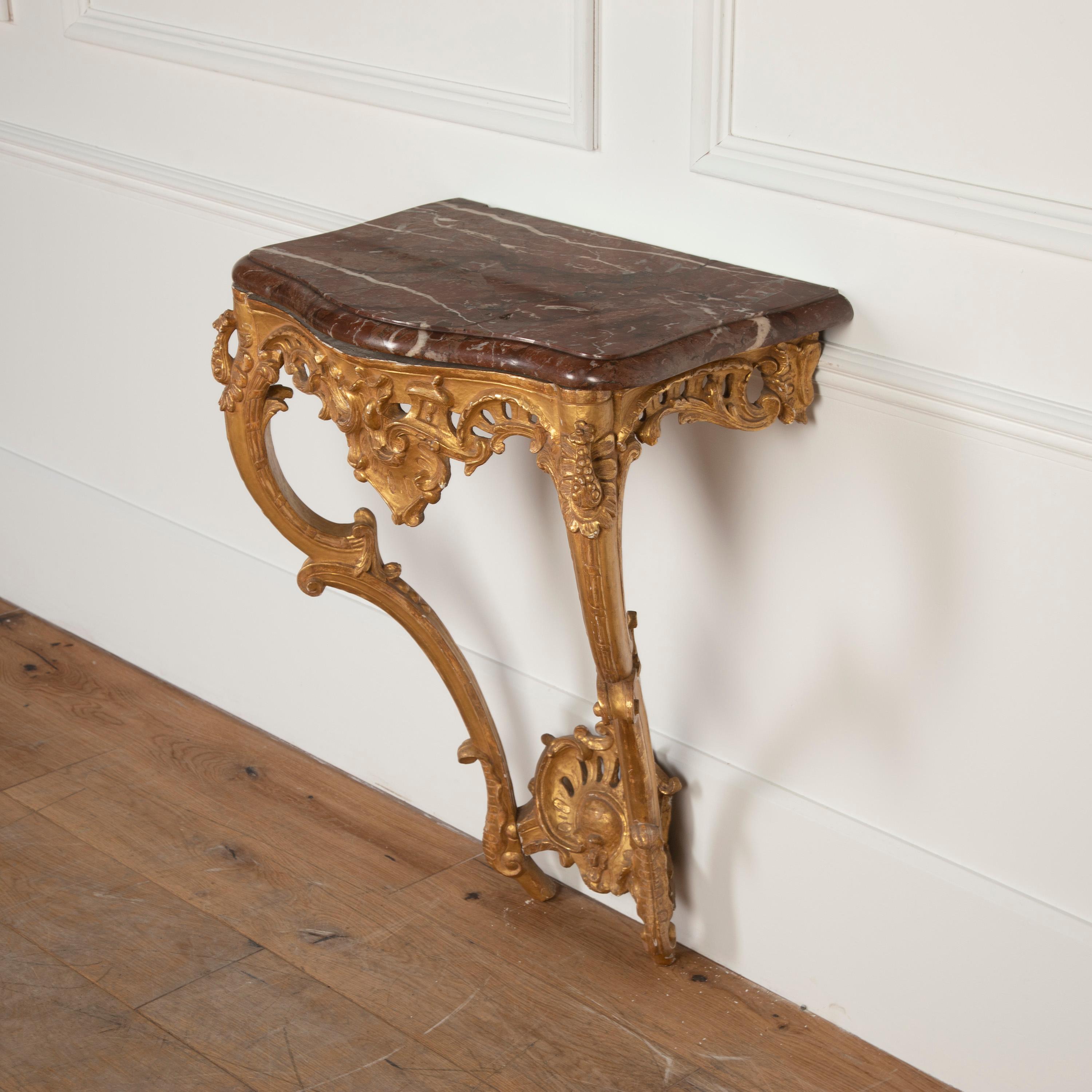 19th Century English Gilt Console Table For Sale 4