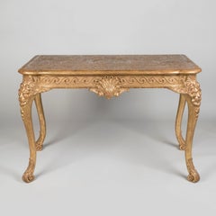 19th Century English Gilt Gesso Console Table in the Early Georgian Style