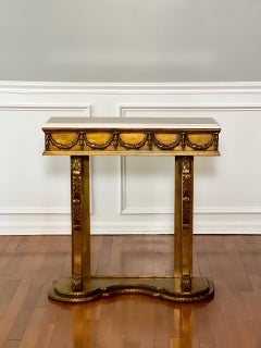 19th Century English Giltwood and Marble Narrow Console Table