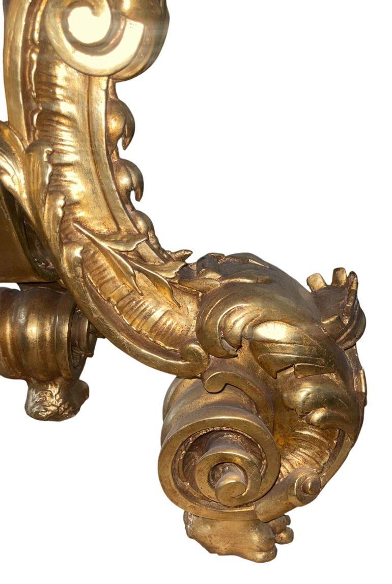 Mesa de centro inglesa del siglo XIX de madera dorada con tapa de mármol Michelangelo en venta 1