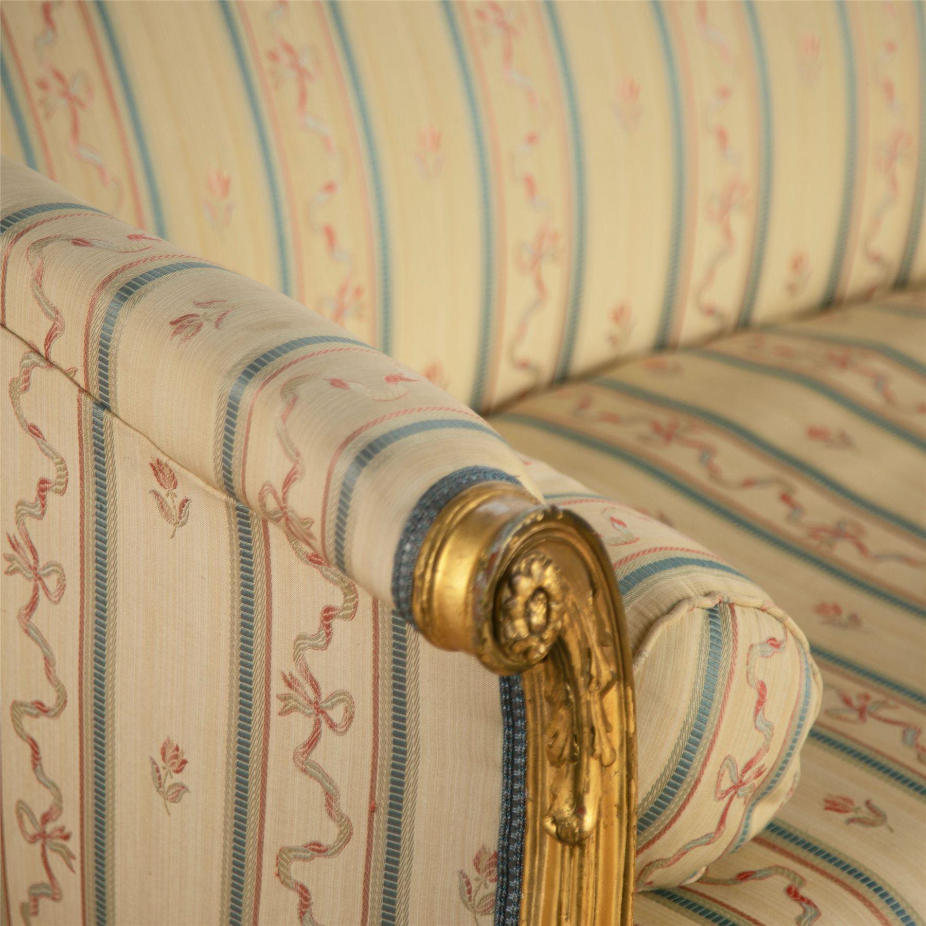 Fabric 19th Century English Giltwood Sofas