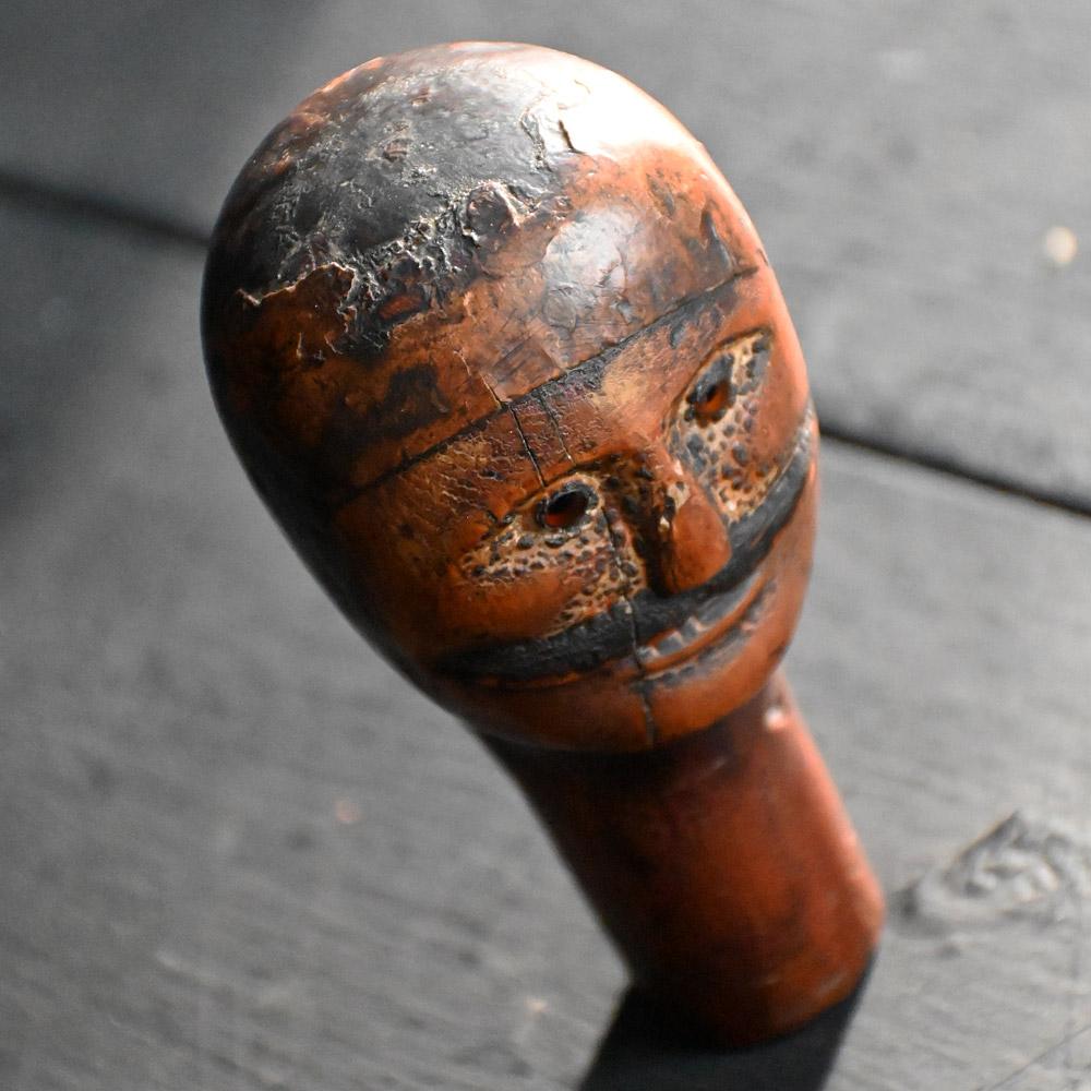 Hand-Carved 19th Century English Glass Eyes Puppet head 