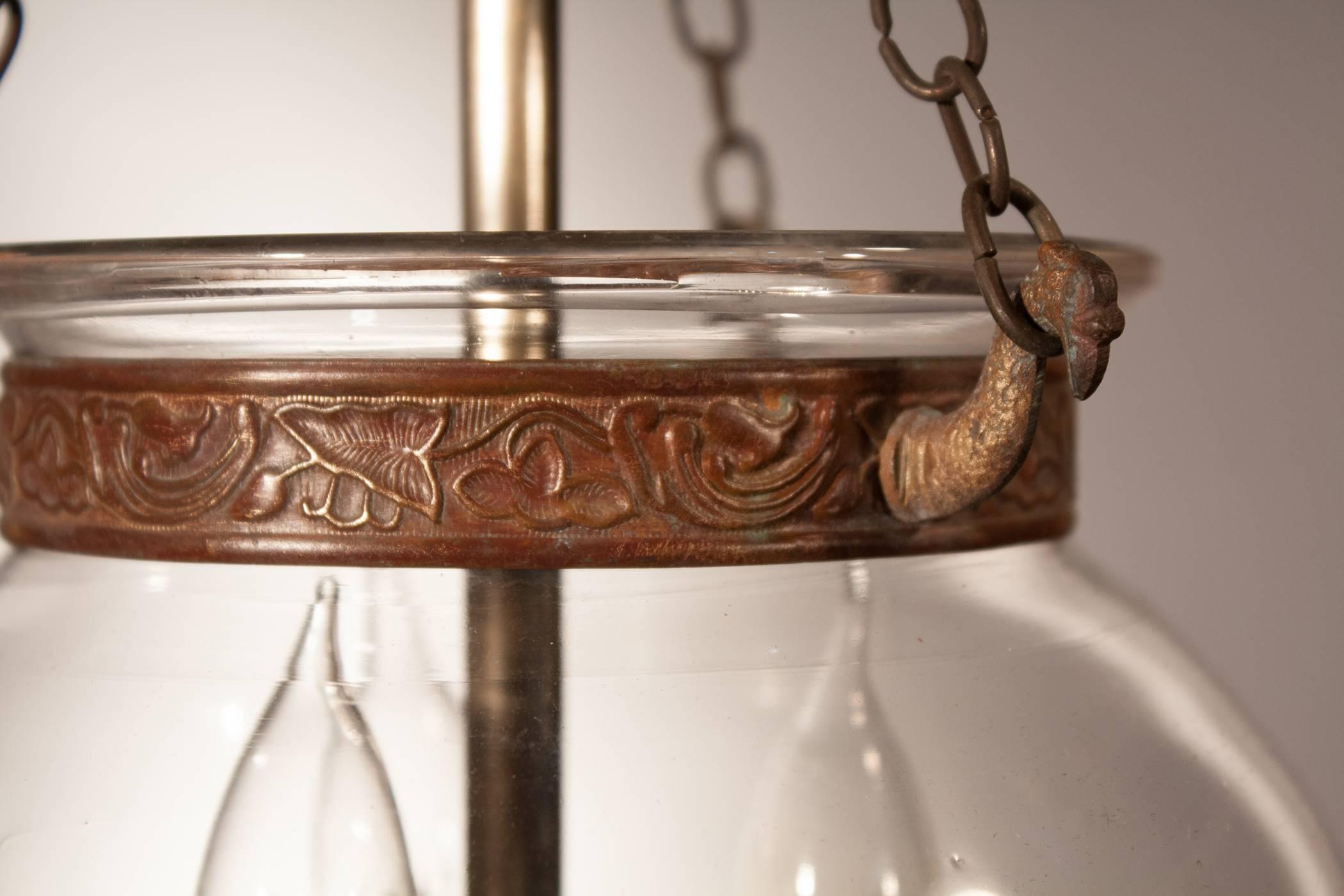Blown Glass 19th Century English Globe Bell Jar Lantern