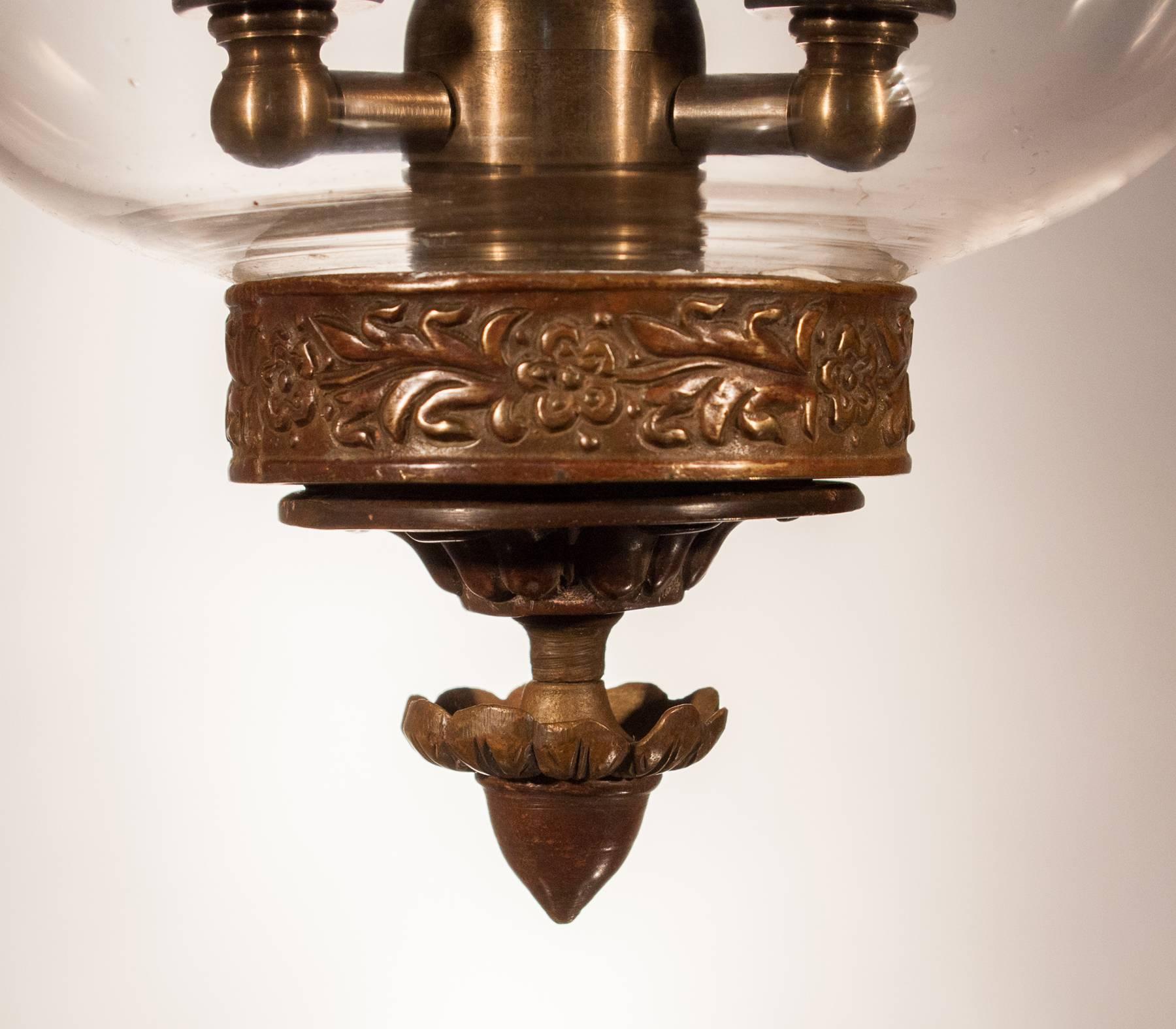 19th Century English Globe Bell Jar Lantern 1
