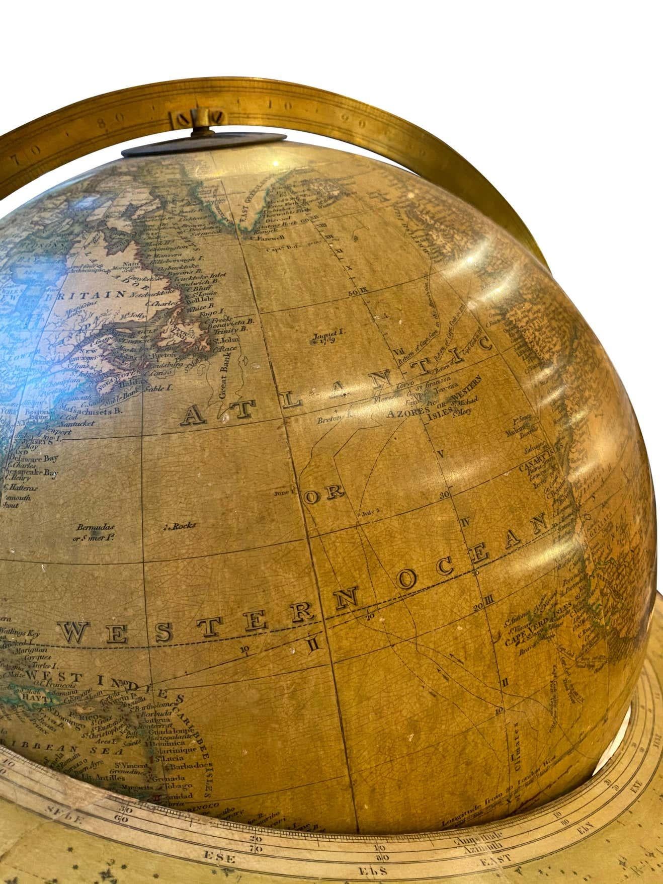 Globe anglais du 19ème siècle par le célèbre cartographe John Newton and Son en vente 8