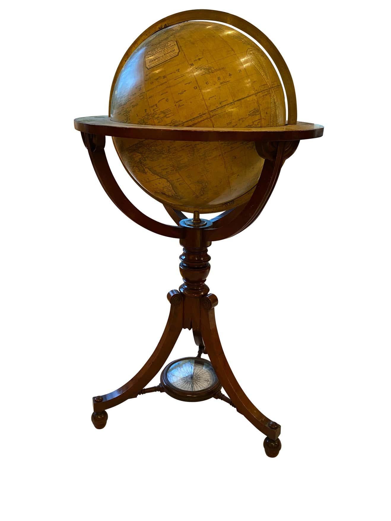 19th Century English Globe by Renowned Cartographers John Newton and Son In Good Condition For Sale In Southall, GB