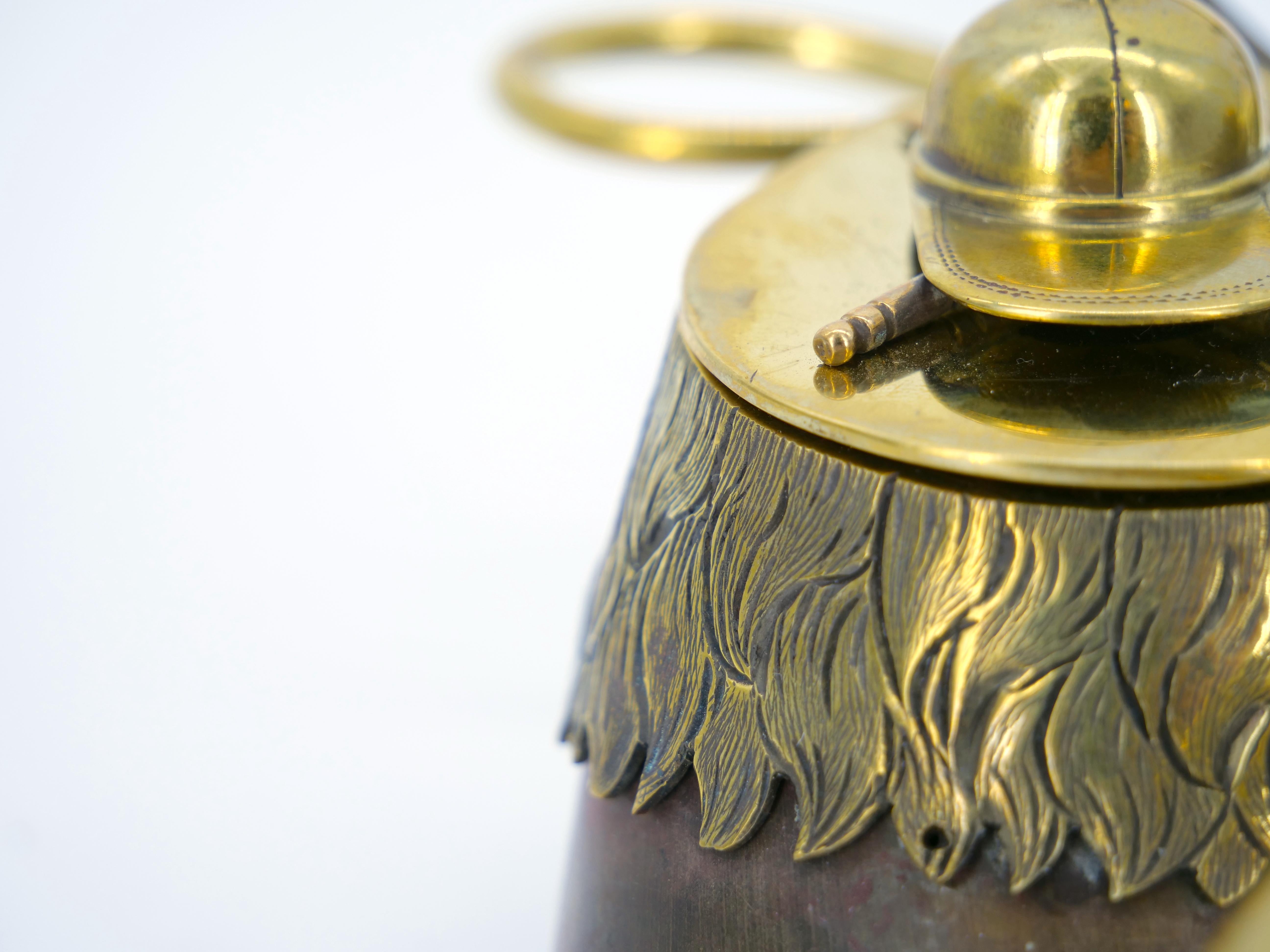 Englisches gold gewaschenes Sheffield-Silberblech-Tintenfass mit Pferdemotiv aus dem 19. Jahrhundert im Angebot 5