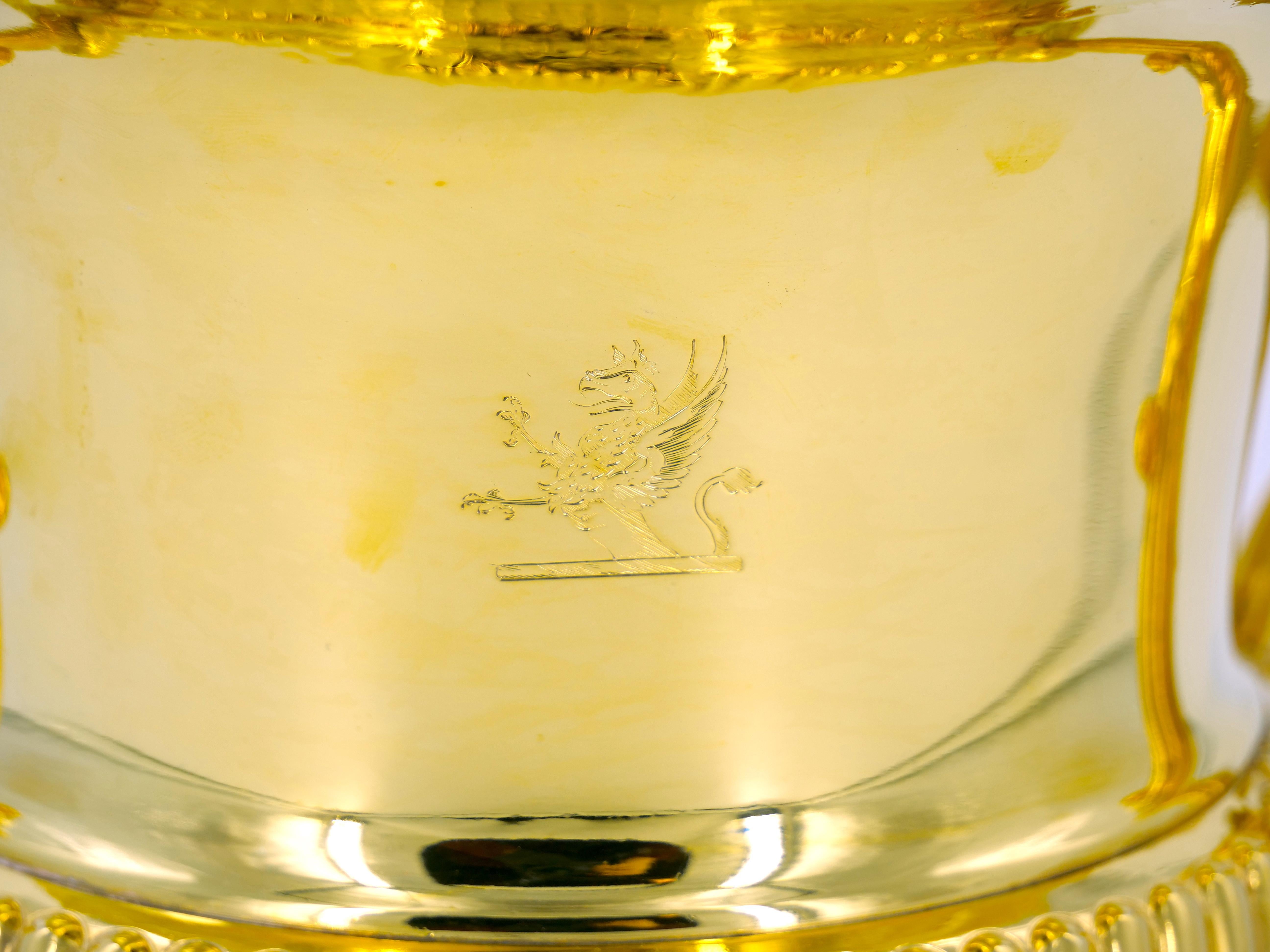 Rafraîchisseur à champagne en métal argenté lavé d'or du 19e siècle en vente 5