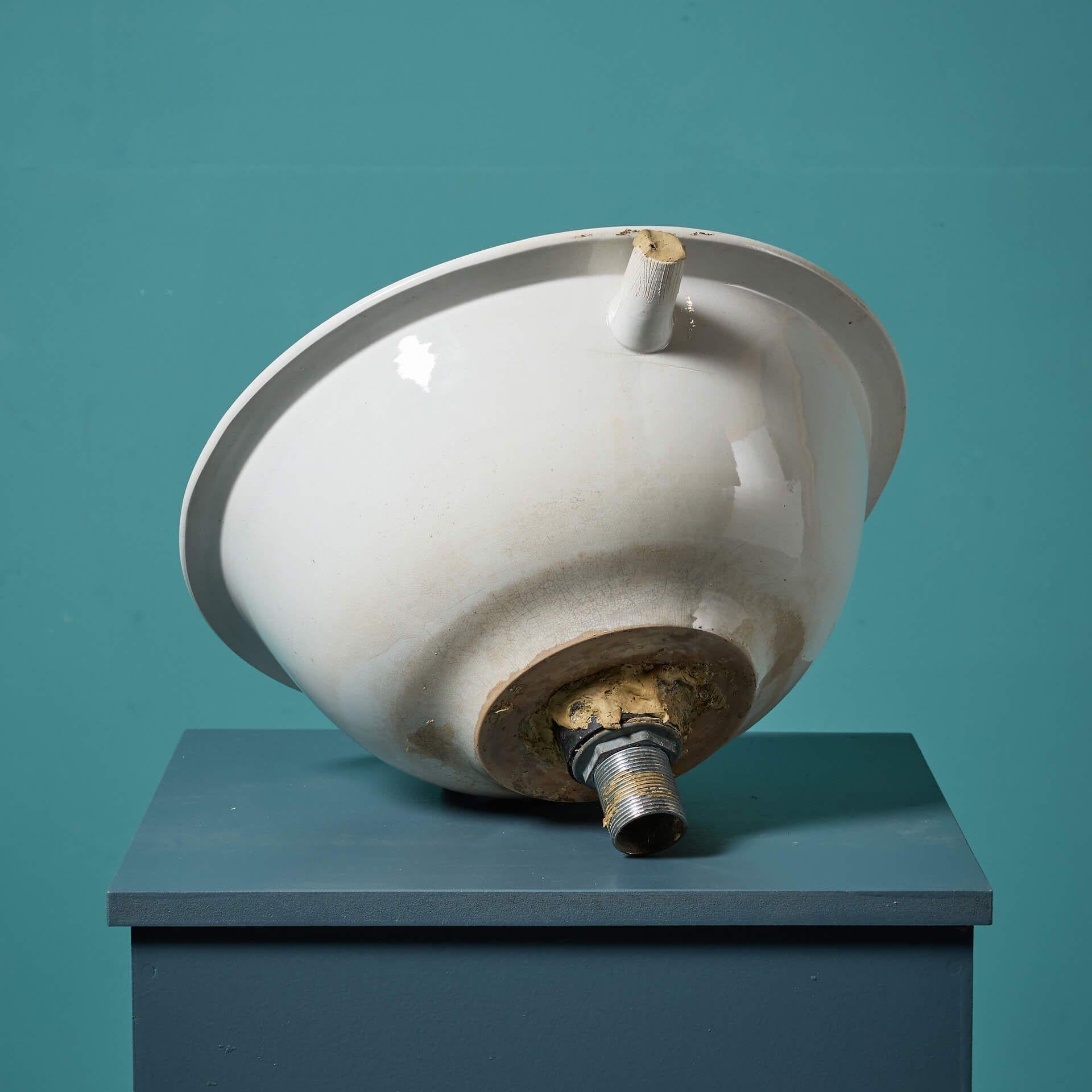 Lavandino da bagno inglese del XIX secolo in oro e bianco In condizioni discrete in vendita a Wormelow, Herefordshire
