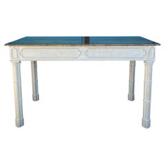 19th Century English Gothic Cluster Leg Console Table w/ Old Faux Marble Top