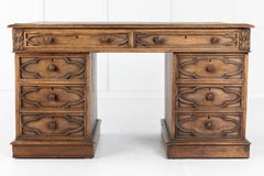 19th Century English Gothic Oak Desk
