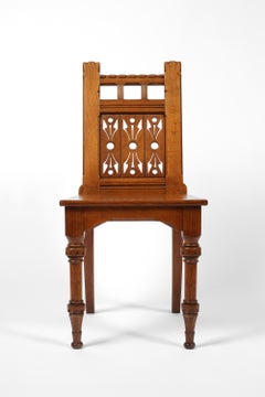 19th Century English Gothic Revival Hall Chairs By James Lamb