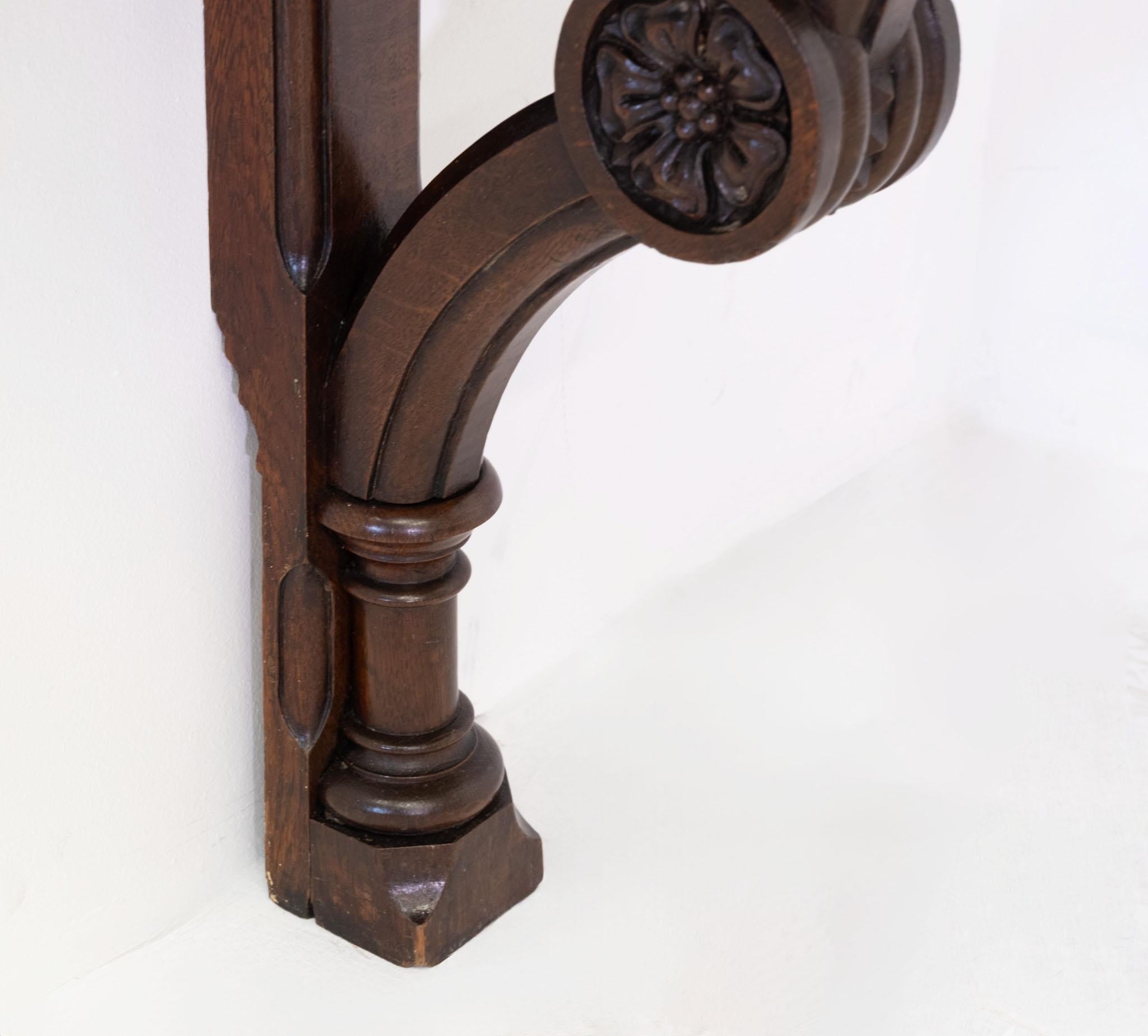 Table console en Oak Oak Demilune du 19e siècle, de style Revive gothique anglais Bon état - En vente à Norwich, GB