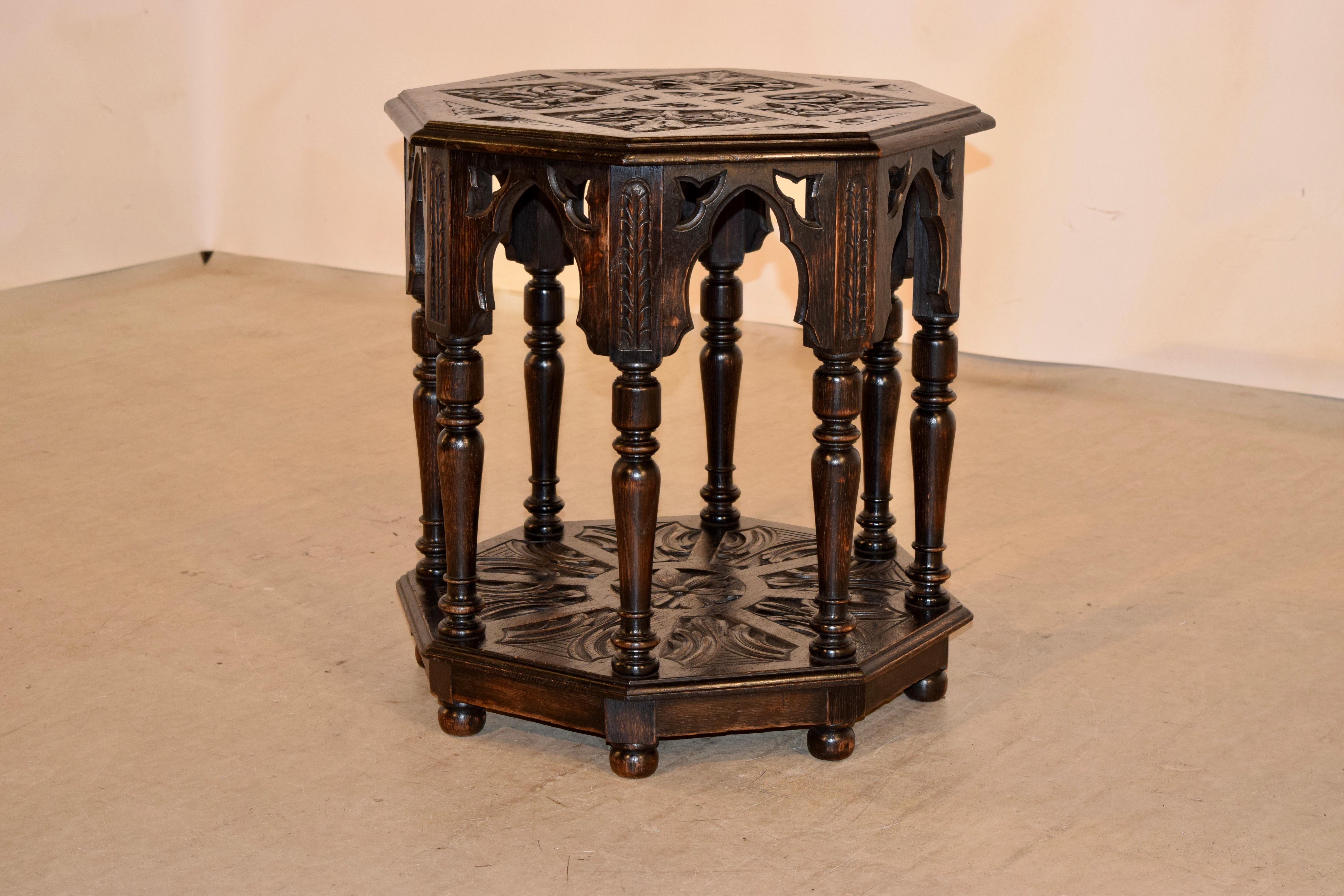 Oak 19th Century English Gothic Side Table