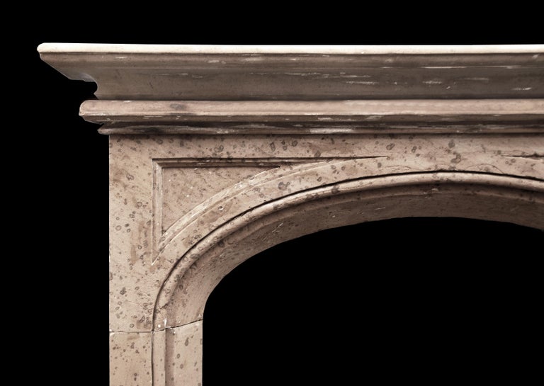 19th Century English Gothic Style Stone Fireplace For Sale 1