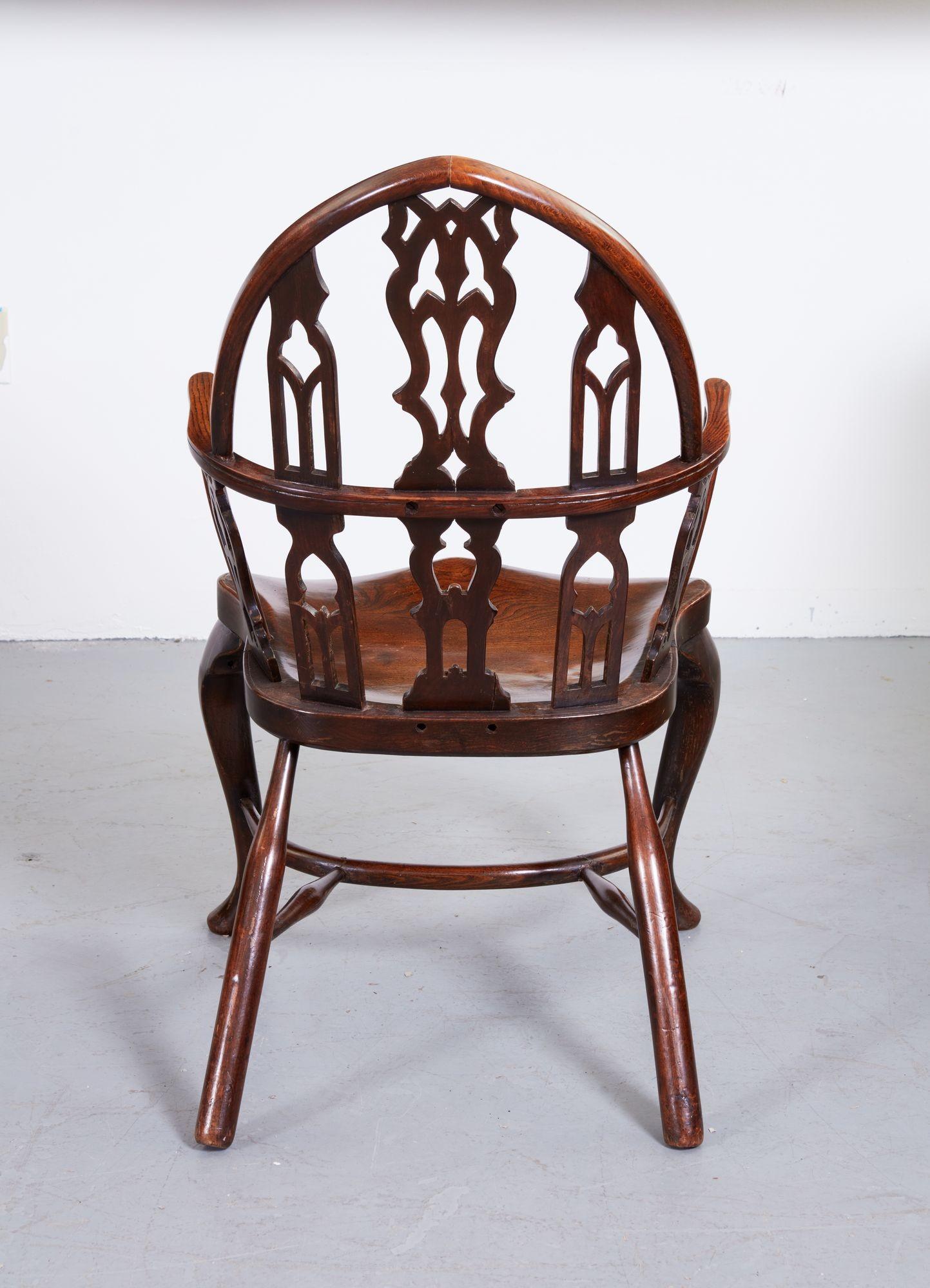 Carved 19th Century English Gothic Windsor Chair