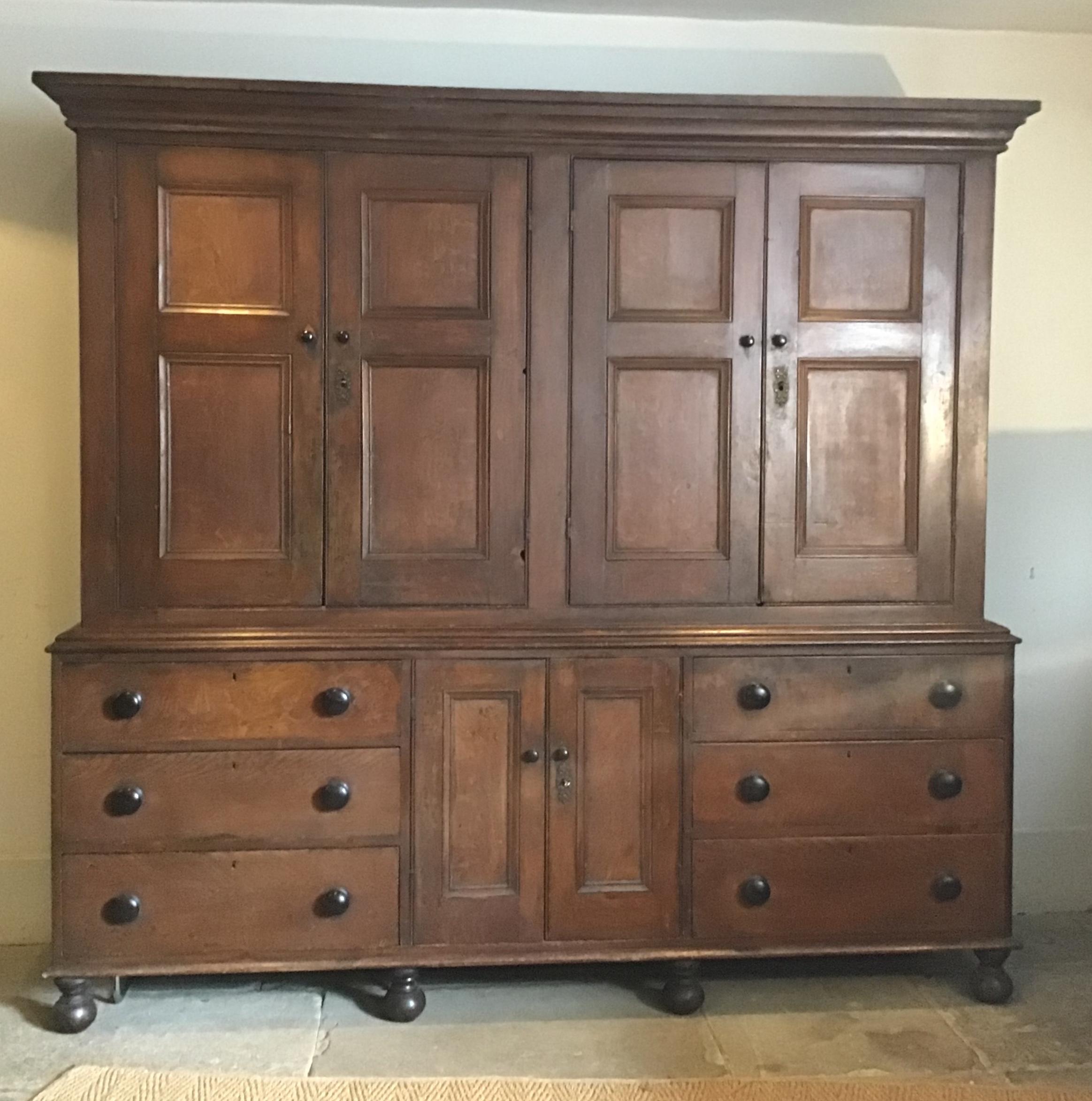 19th Century English Grained Housekeepers Cupboard 1