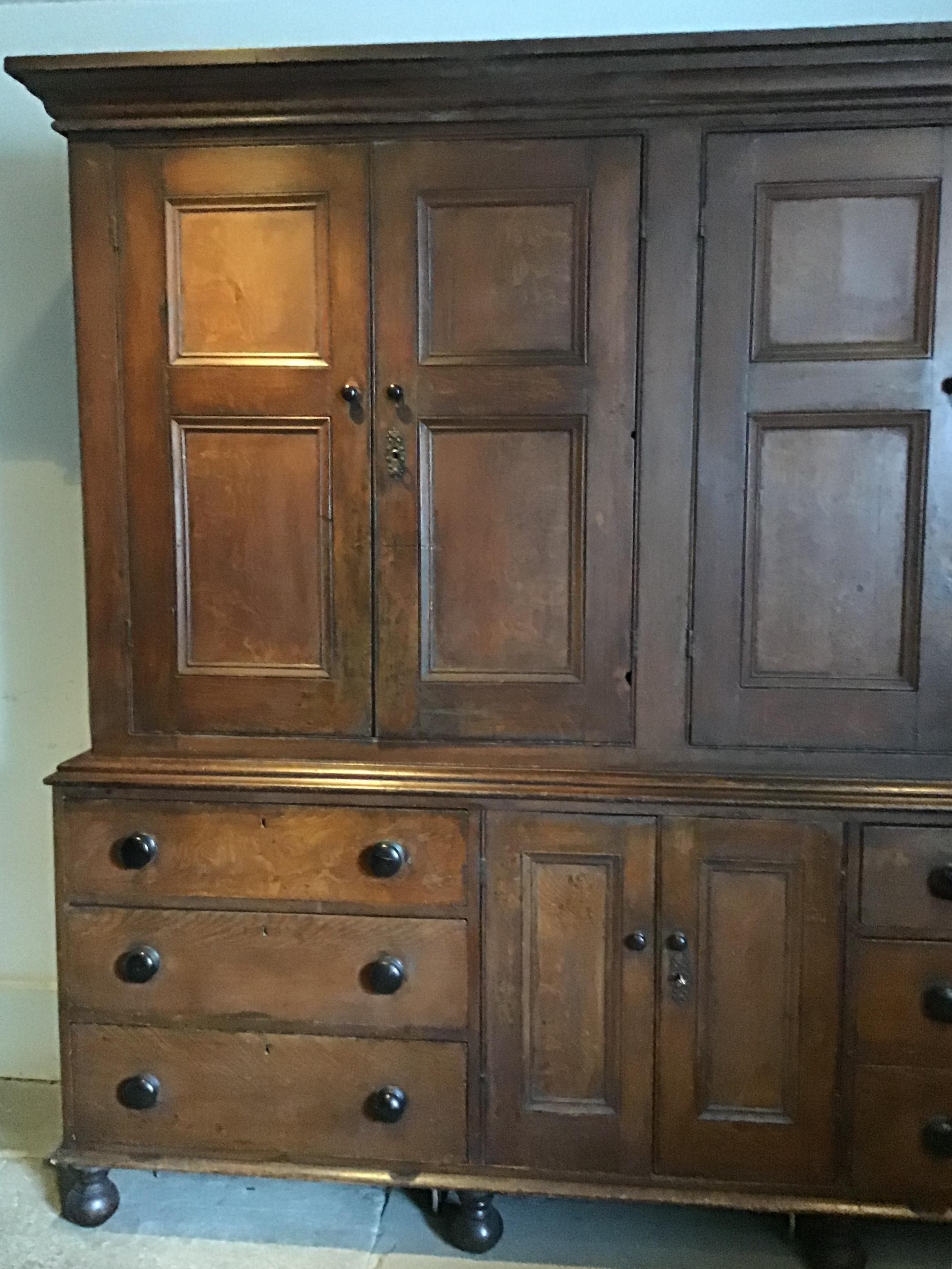 Victorian 19th Century English Grained Housekeepers Cupboard