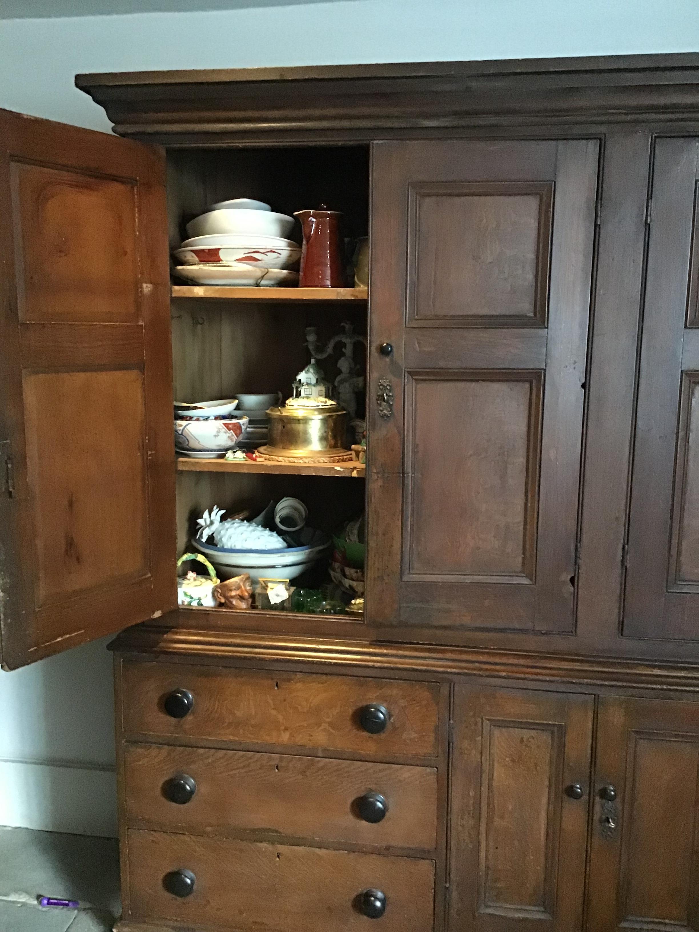 19th Century English Grained Housekeepers Cupboard 4