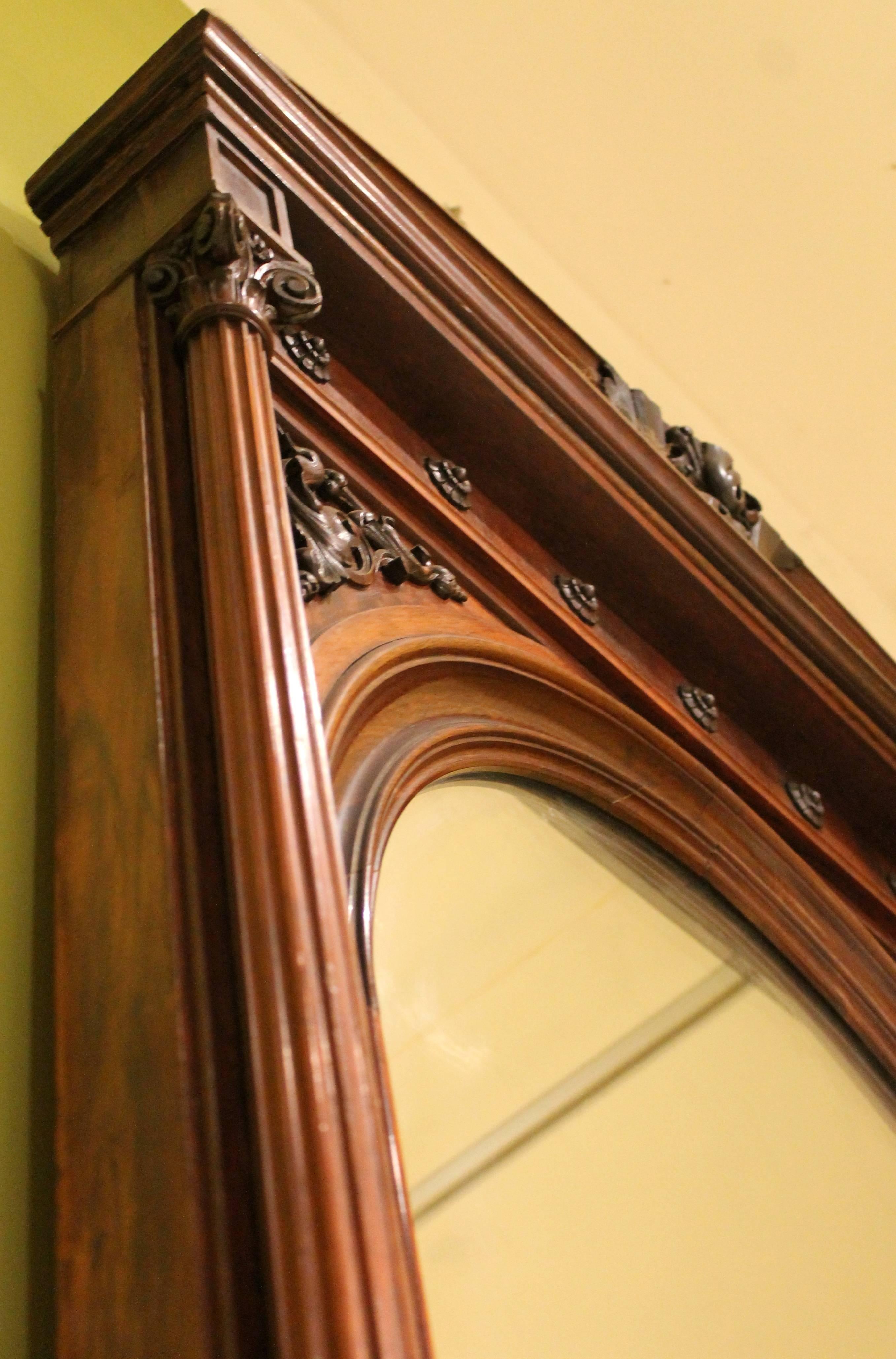 antique wood floor mirror