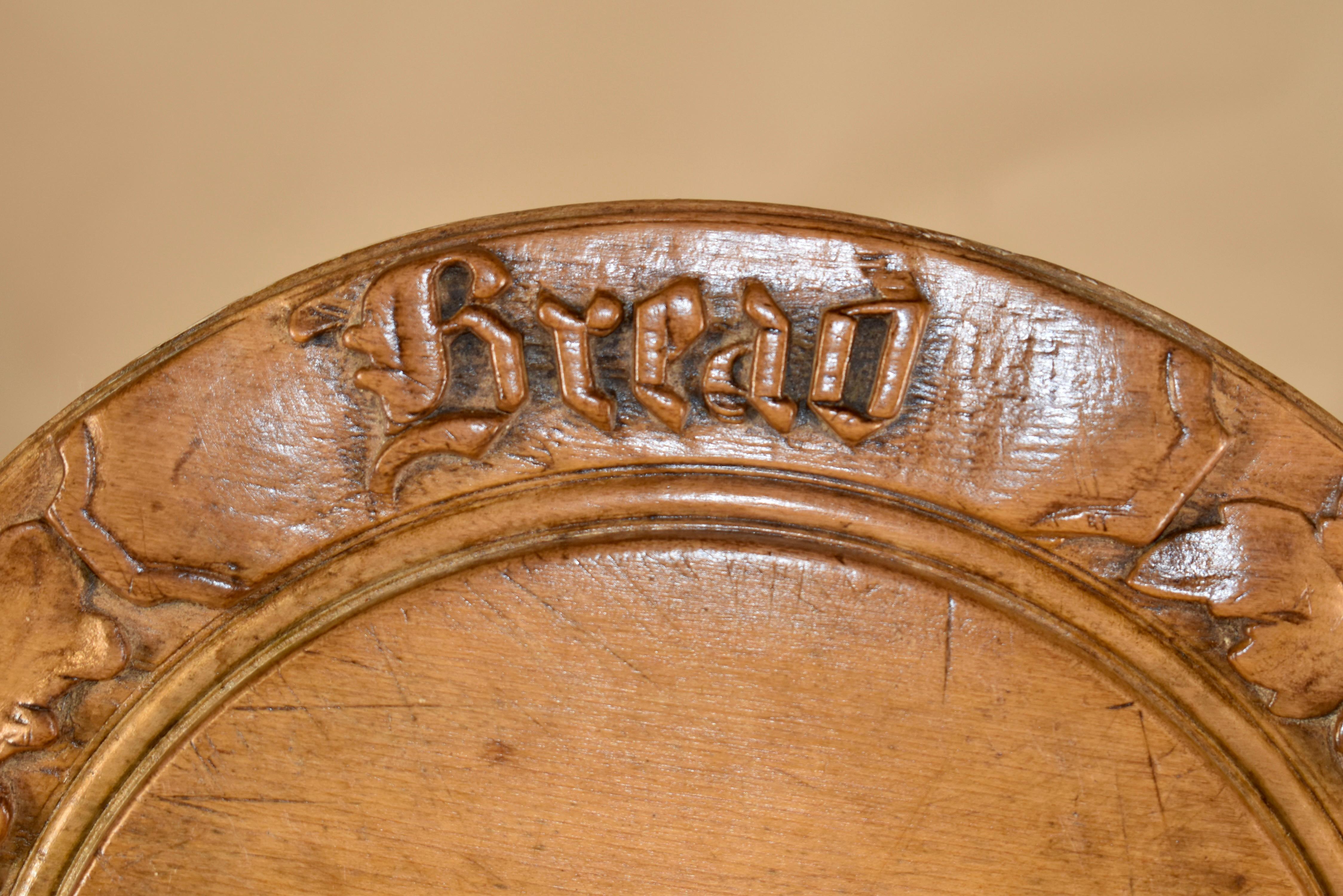 Sycamore 19th Century English Hand-Carved Bread Board For Sale
