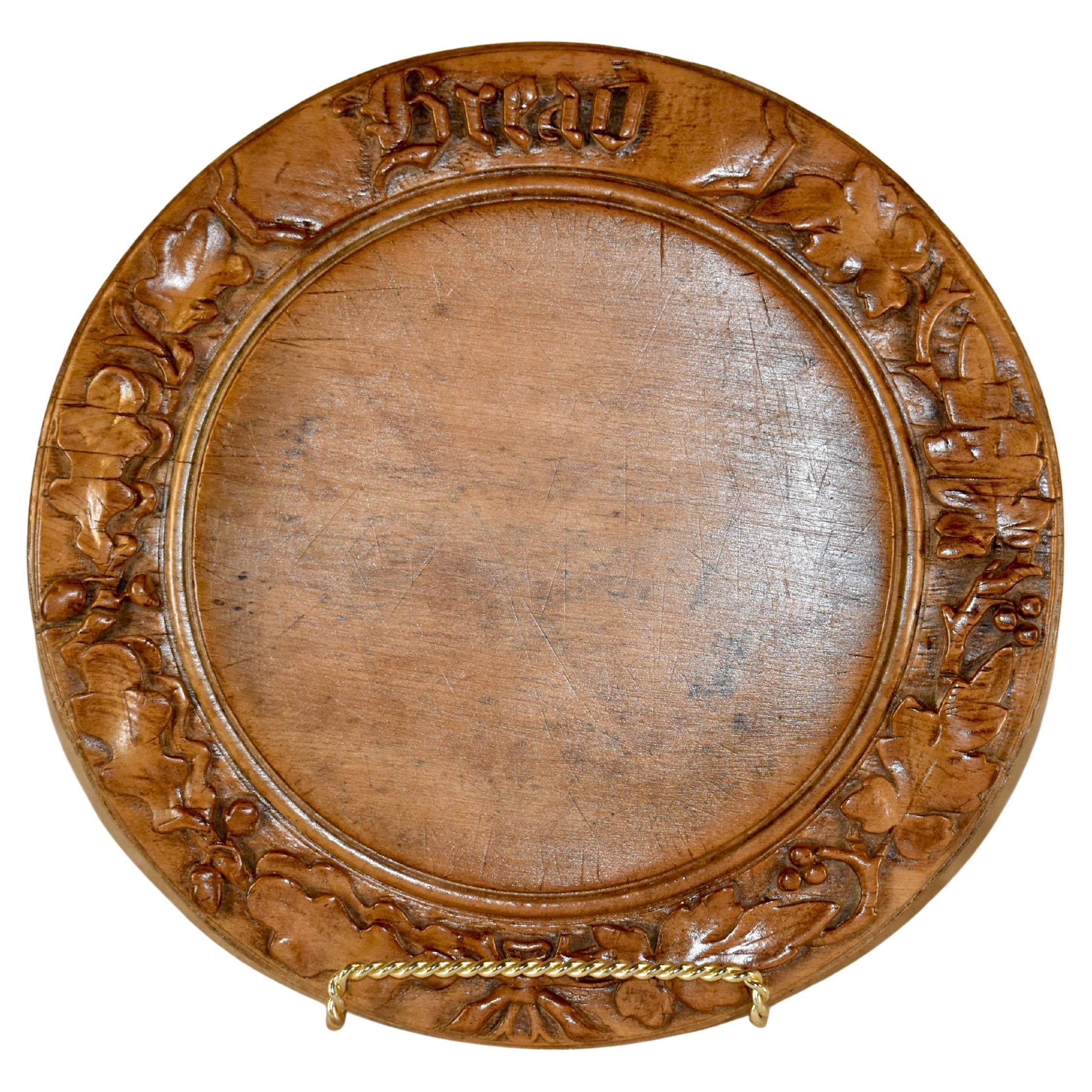 19th Century English Hand-Carved Bread Board