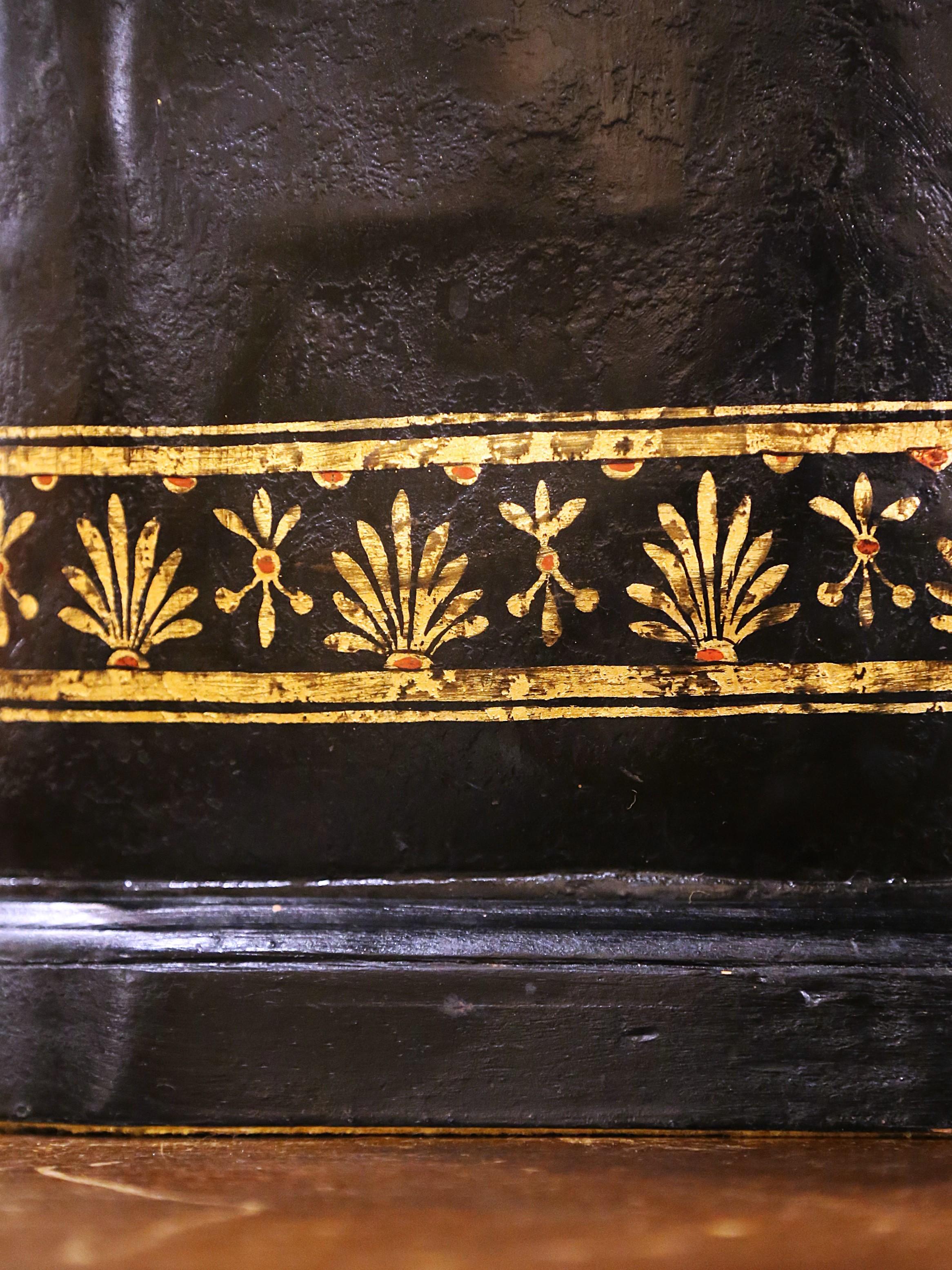 19th Century English Hand Painted Tole Tea Canister Table Lamp 2