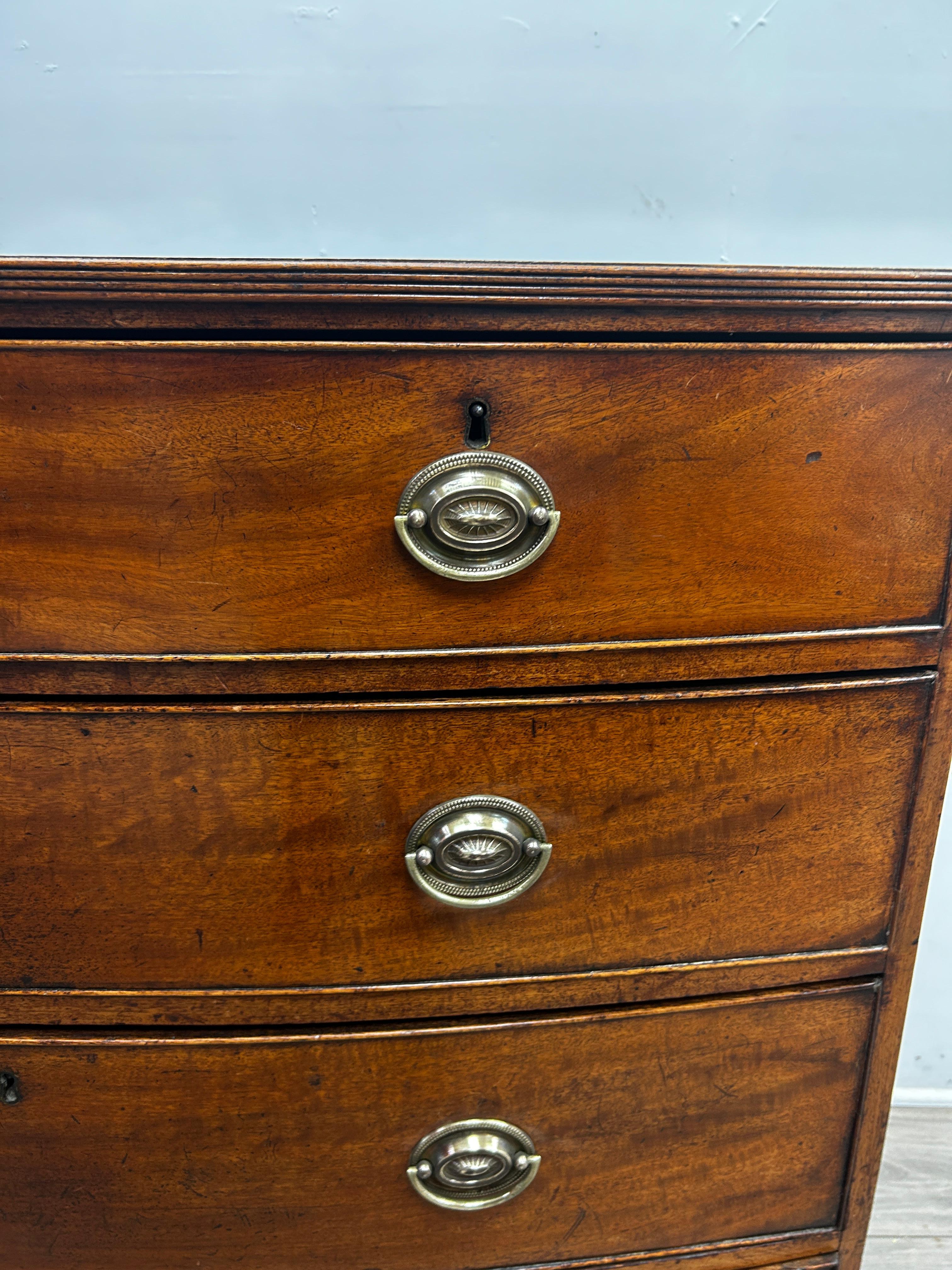 19th Century English Hepplewhite Bowfront Chest 1