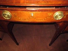 19th century English Hepplewhite Mahogany Bow Front Sideboard Server