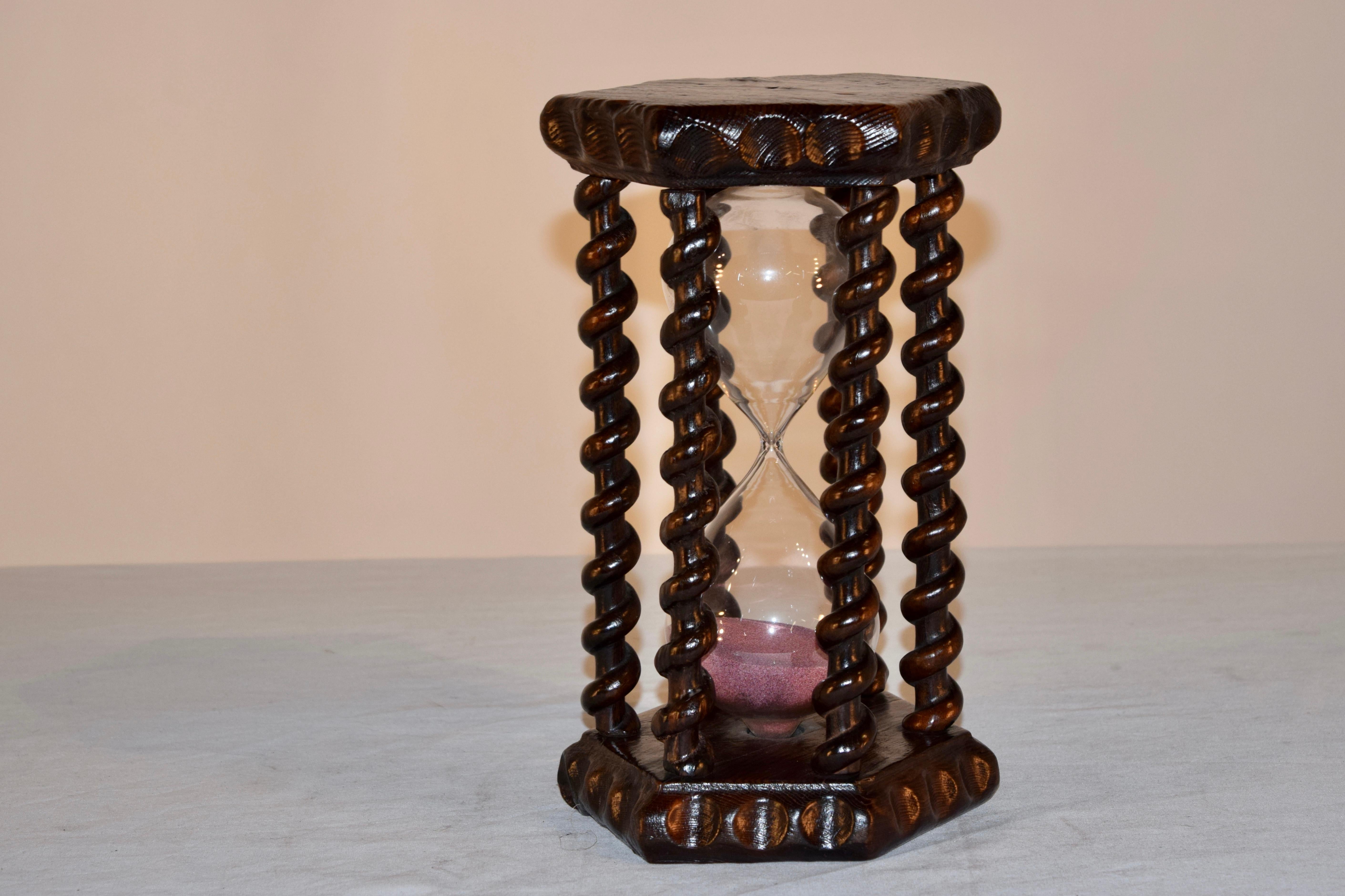 Hand-Carved 19th Century English Hourglass