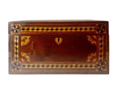 19th Century English Inlaid Jewelry Box