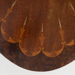 19th Century English Inlaid Oval Side Table, Antique Minimal Design