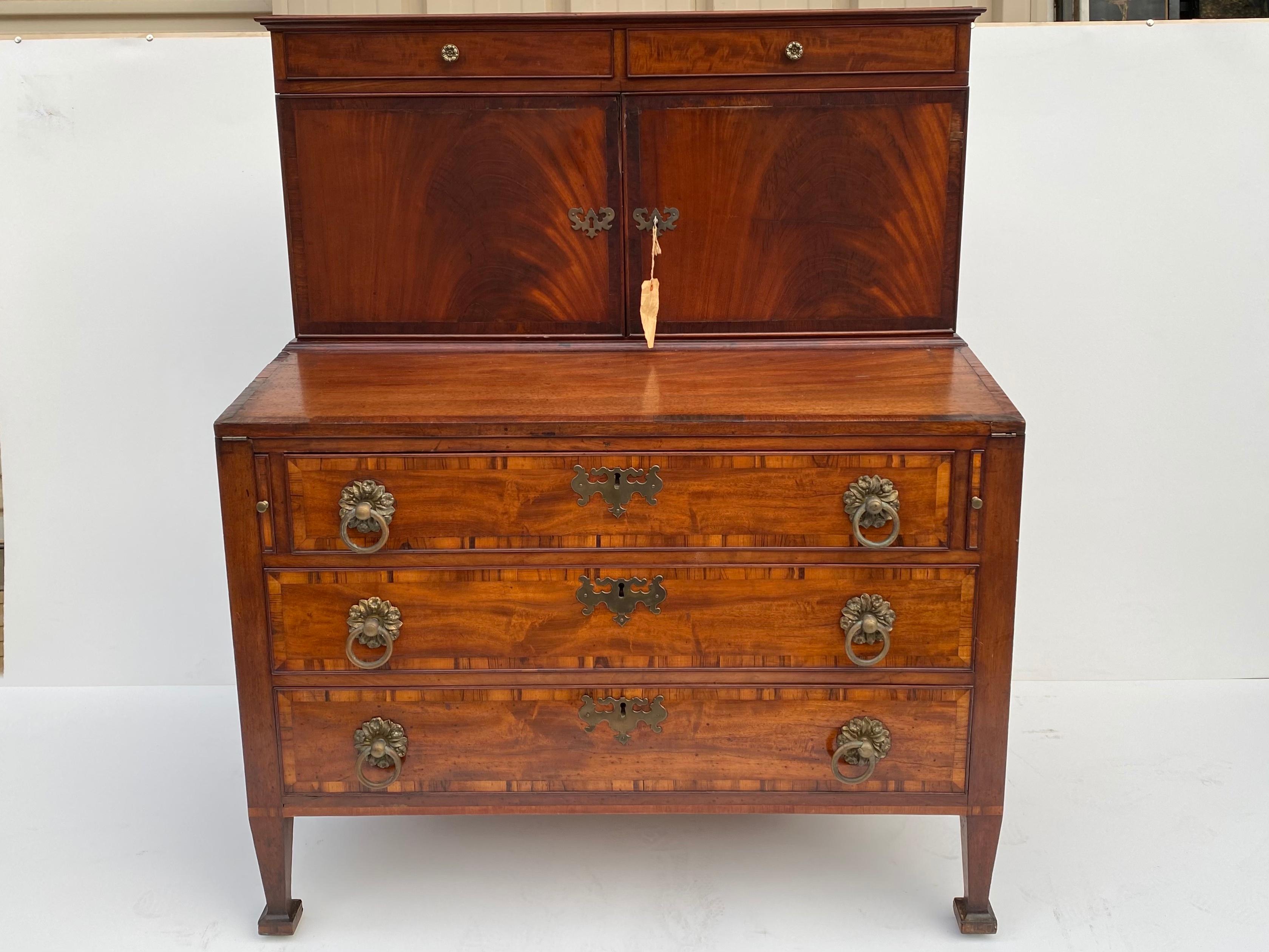 19th Century English Inlaid Sheraton Style Writing Desk 2