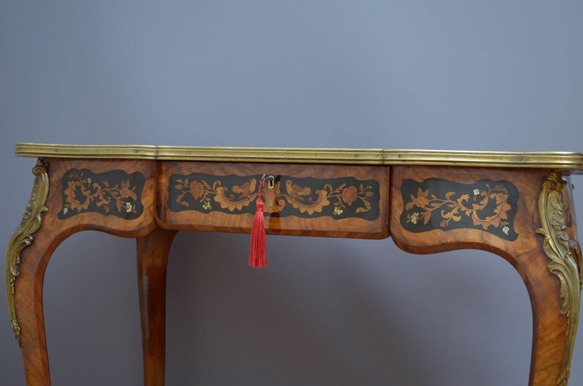 19th Century English Inlaid Side Table in Walnut For Sale 8