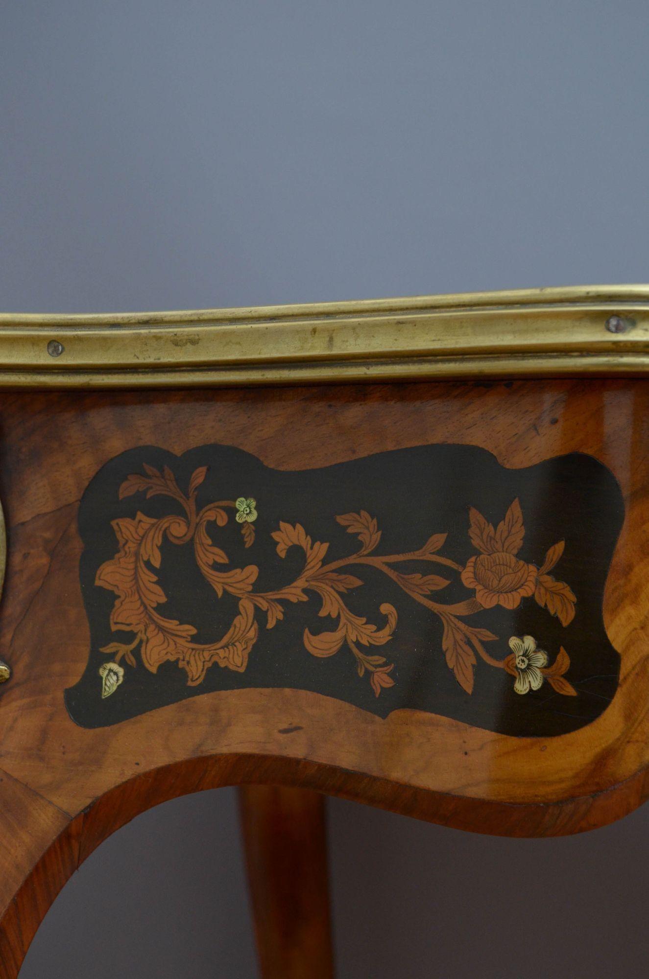 19th Century English Inlaid Side Table in Walnut For Sale 9