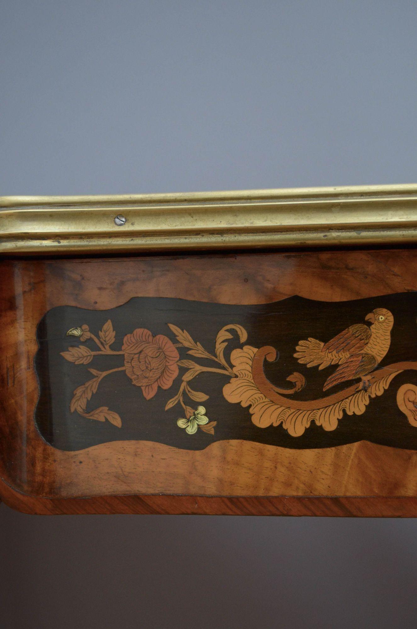 19th Century English Inlaid Side Table in Walnut For Sale 11