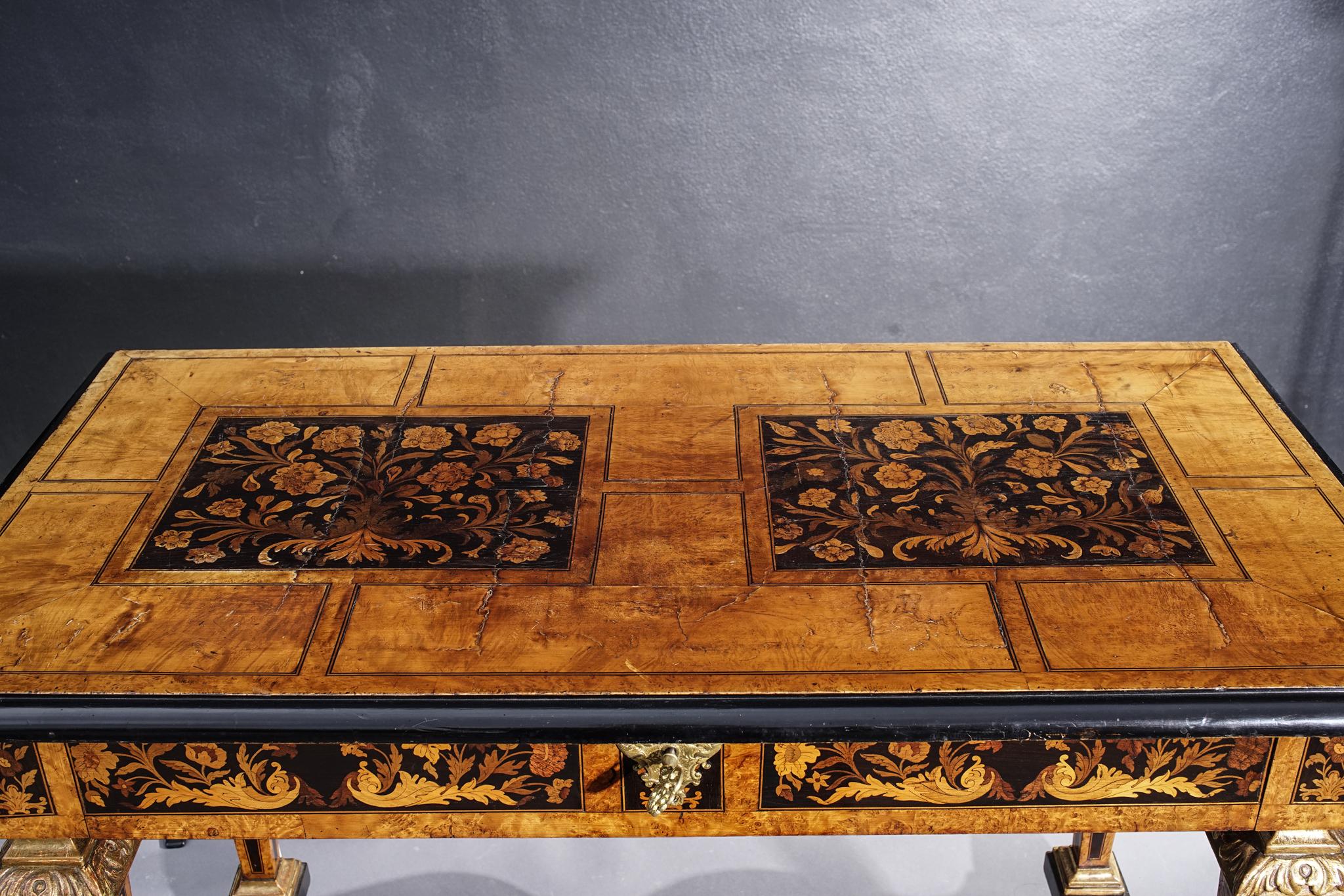 19th Century English Inlaid Table In Good Condition In Los Angeles, CA